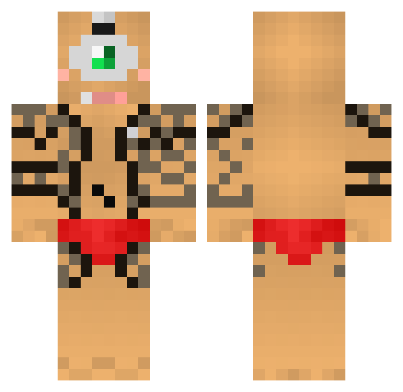Exq4Meeeee Minecraft skin, front and back view