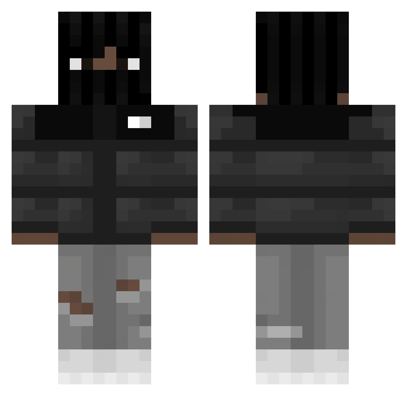 SMELCK Minecraft skin, front and back view