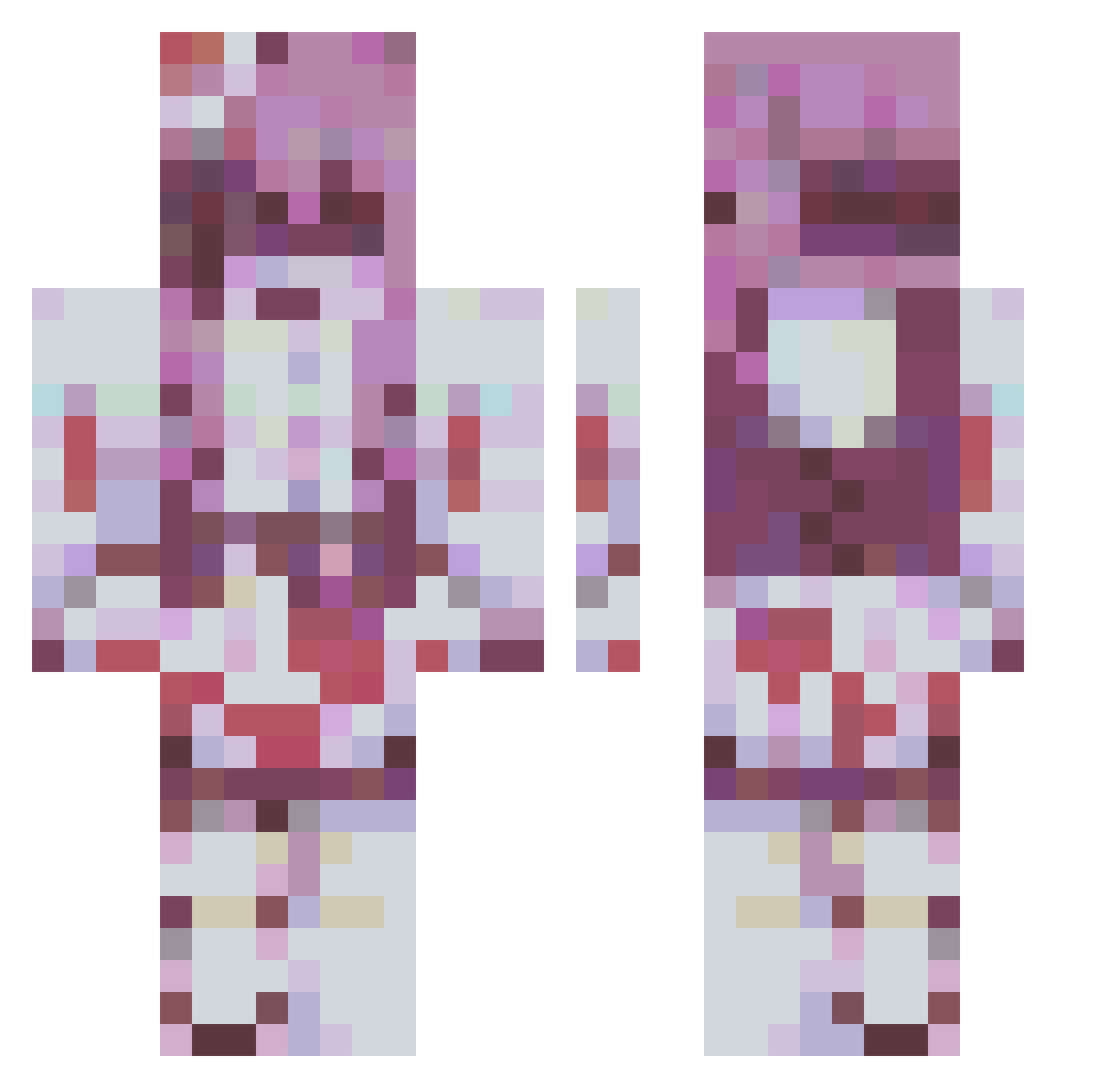 RokkanST Minecraft skin, front and back view