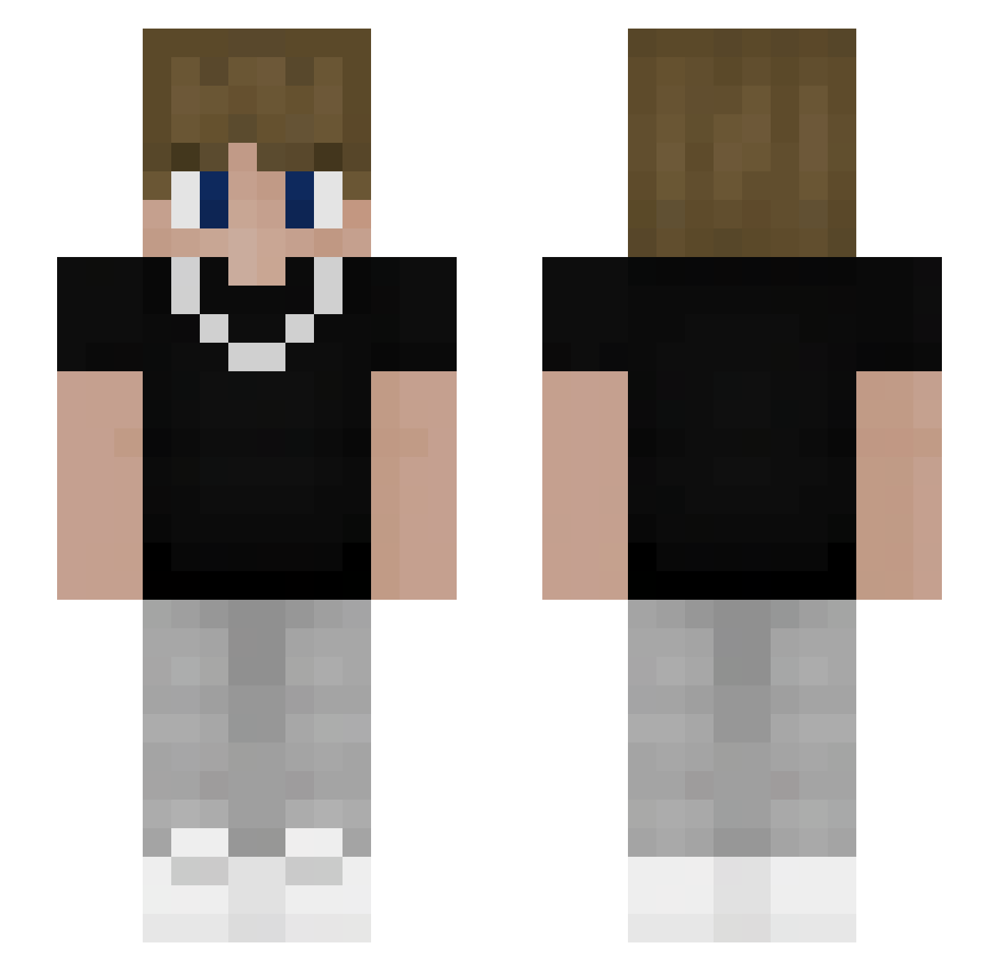 Miizu777 Minecraft skin, front and back view