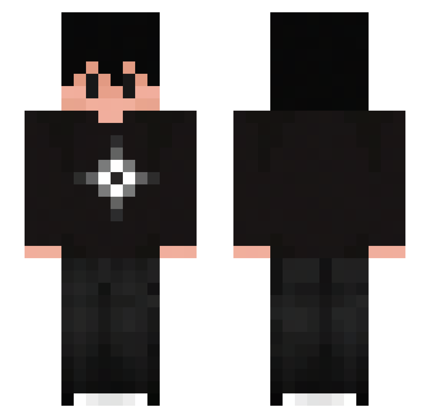 Eclissih Minecraft skin, front and back view