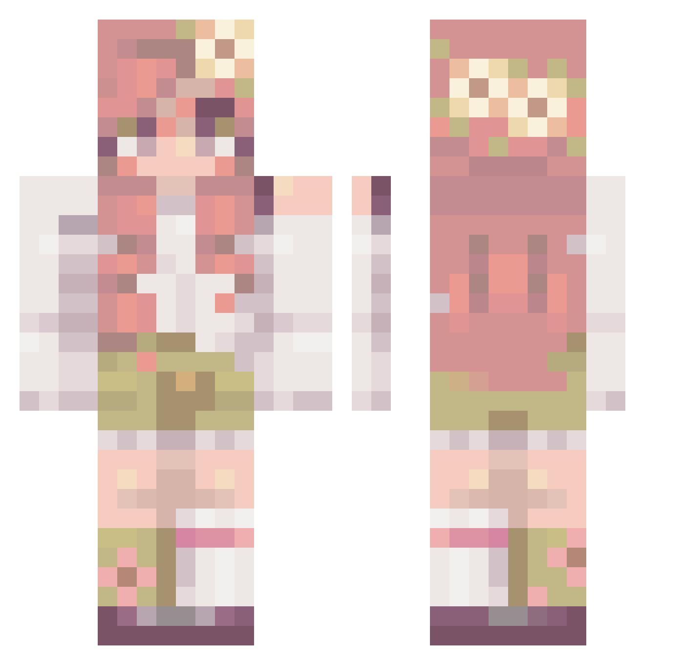 cripplingliz Minecraft skin, front and back view