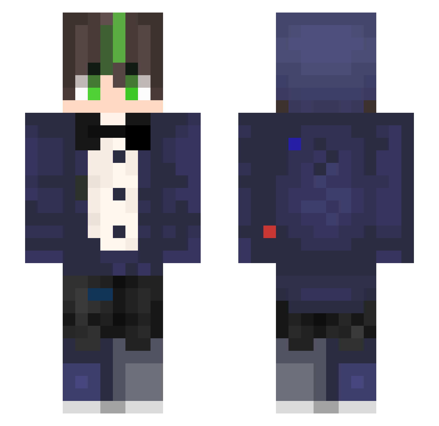 WhiteWolf96 Minecraft skin, front and back view