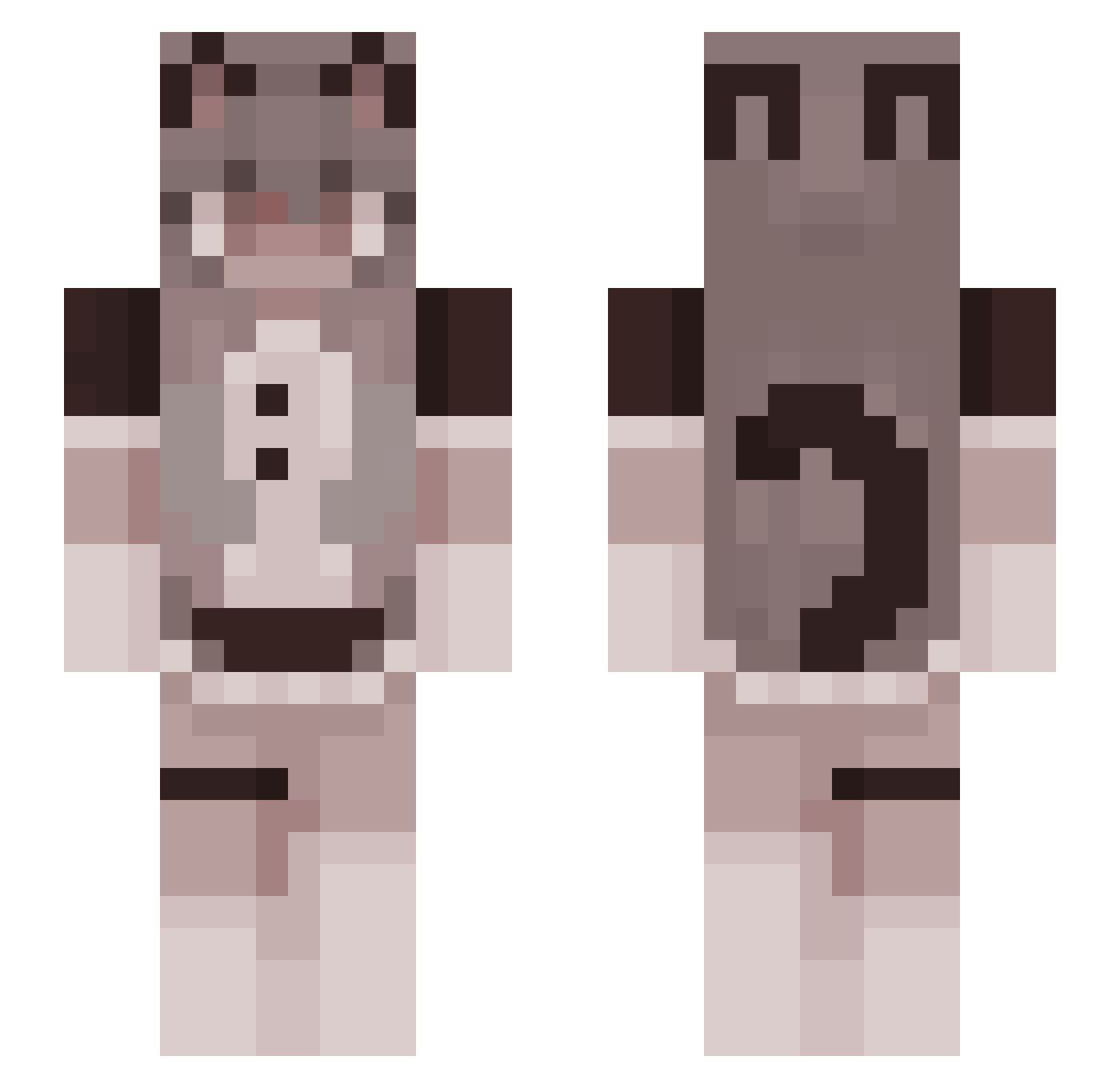 Mirandize1 Minecraft skin, front and back view
