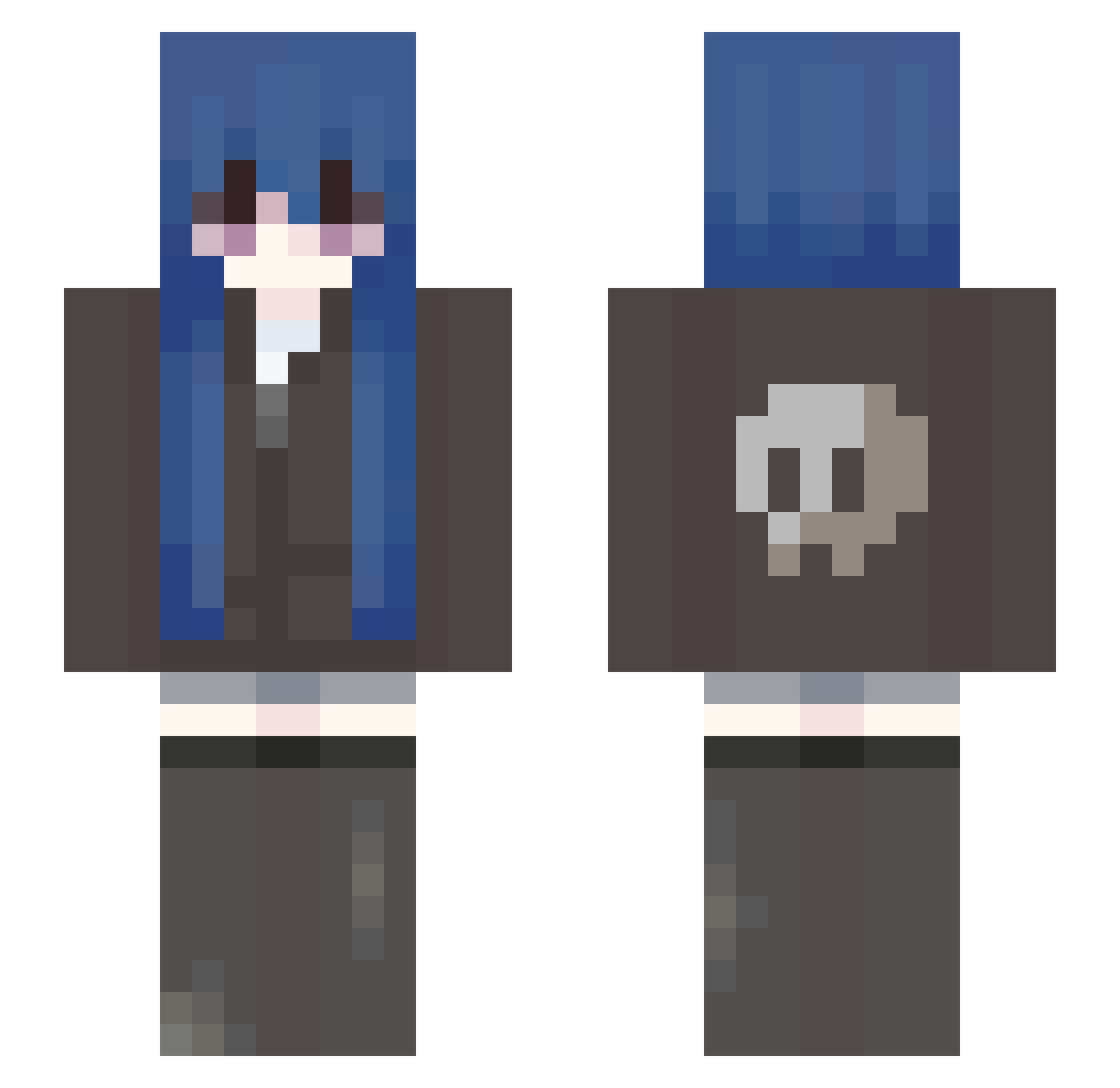 Violent Minecraft skin, front and back view