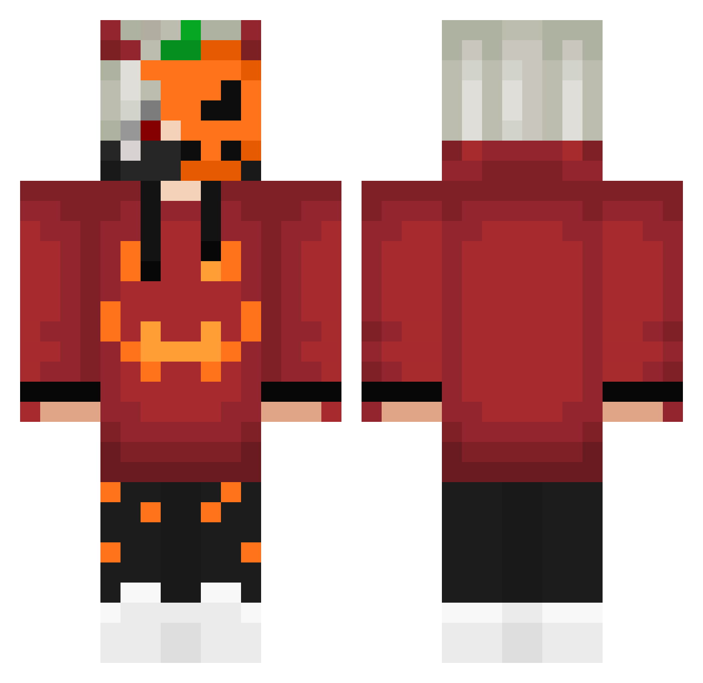 davido278 Minecraft skin, front and back view