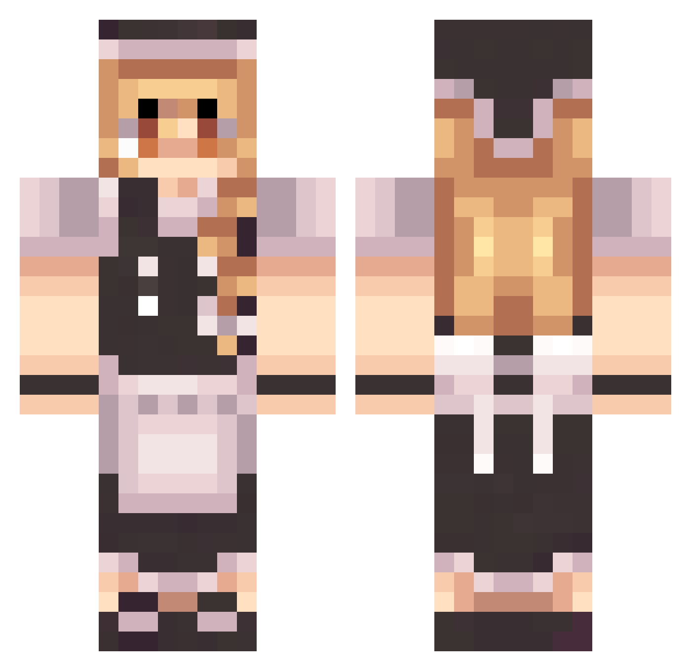 erhinu Minecraft skin, front and back view