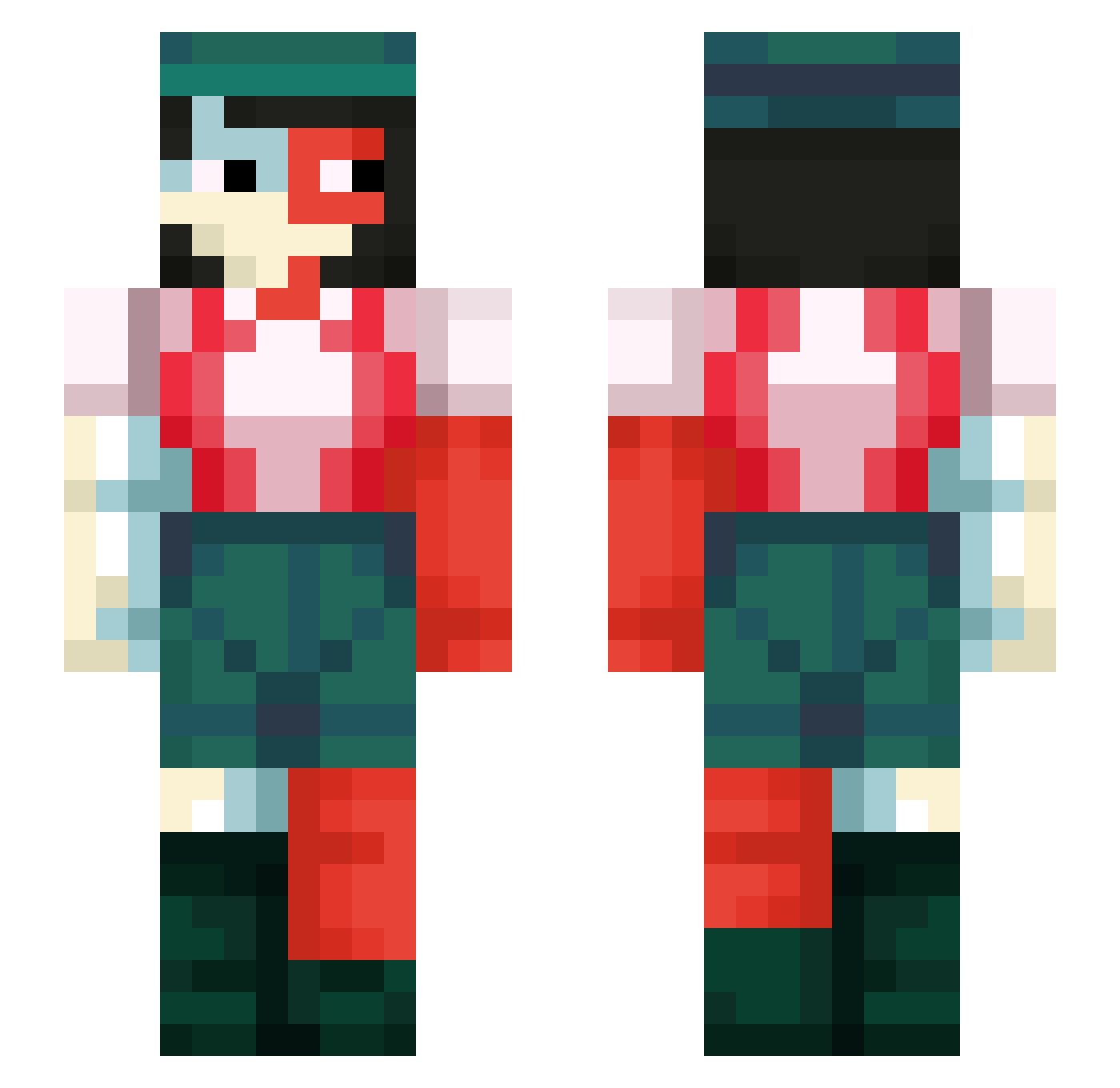 myralune Minecraft skin, front and back view