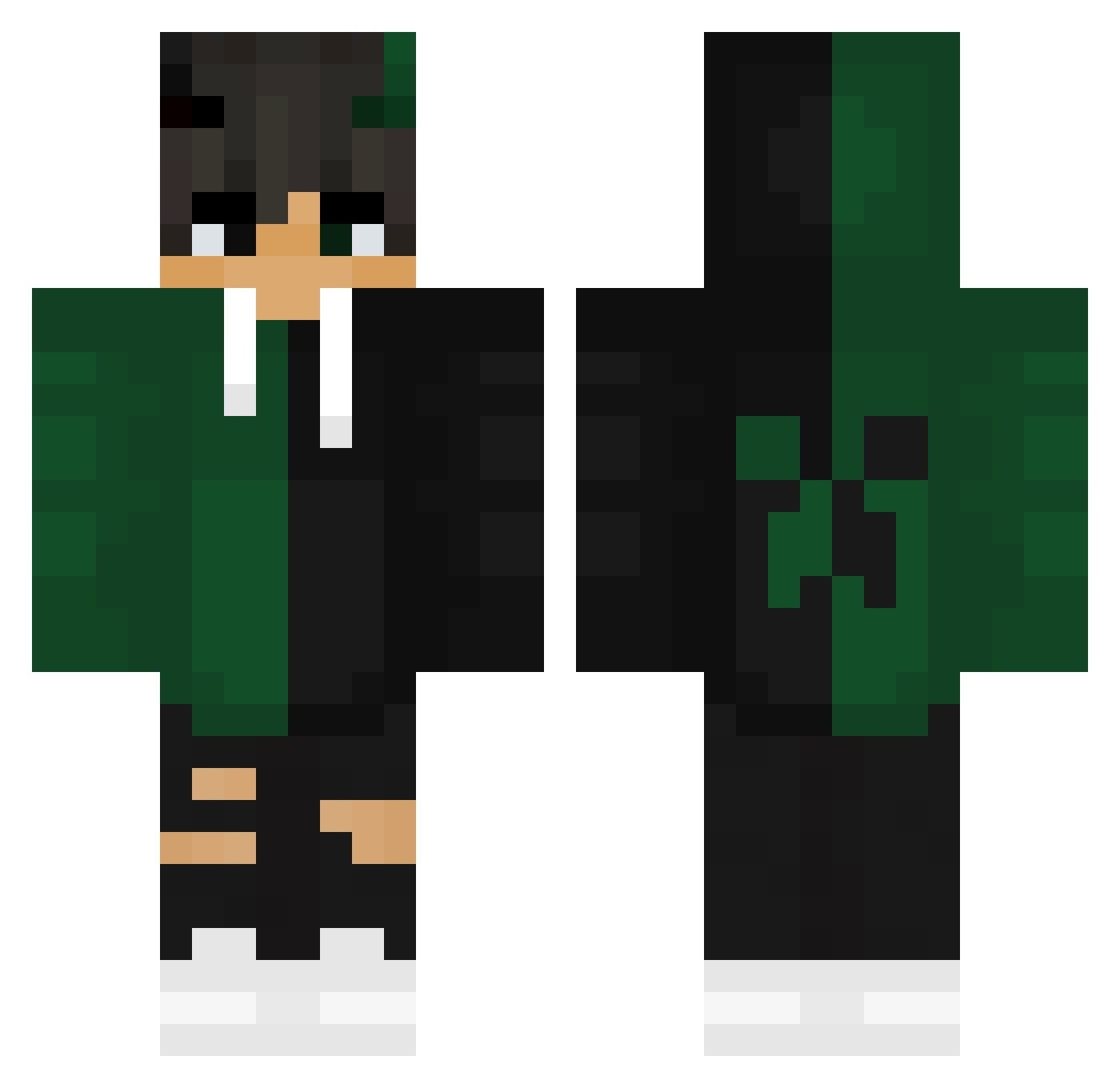 bunsmazda Minecraft skin, front and back view
