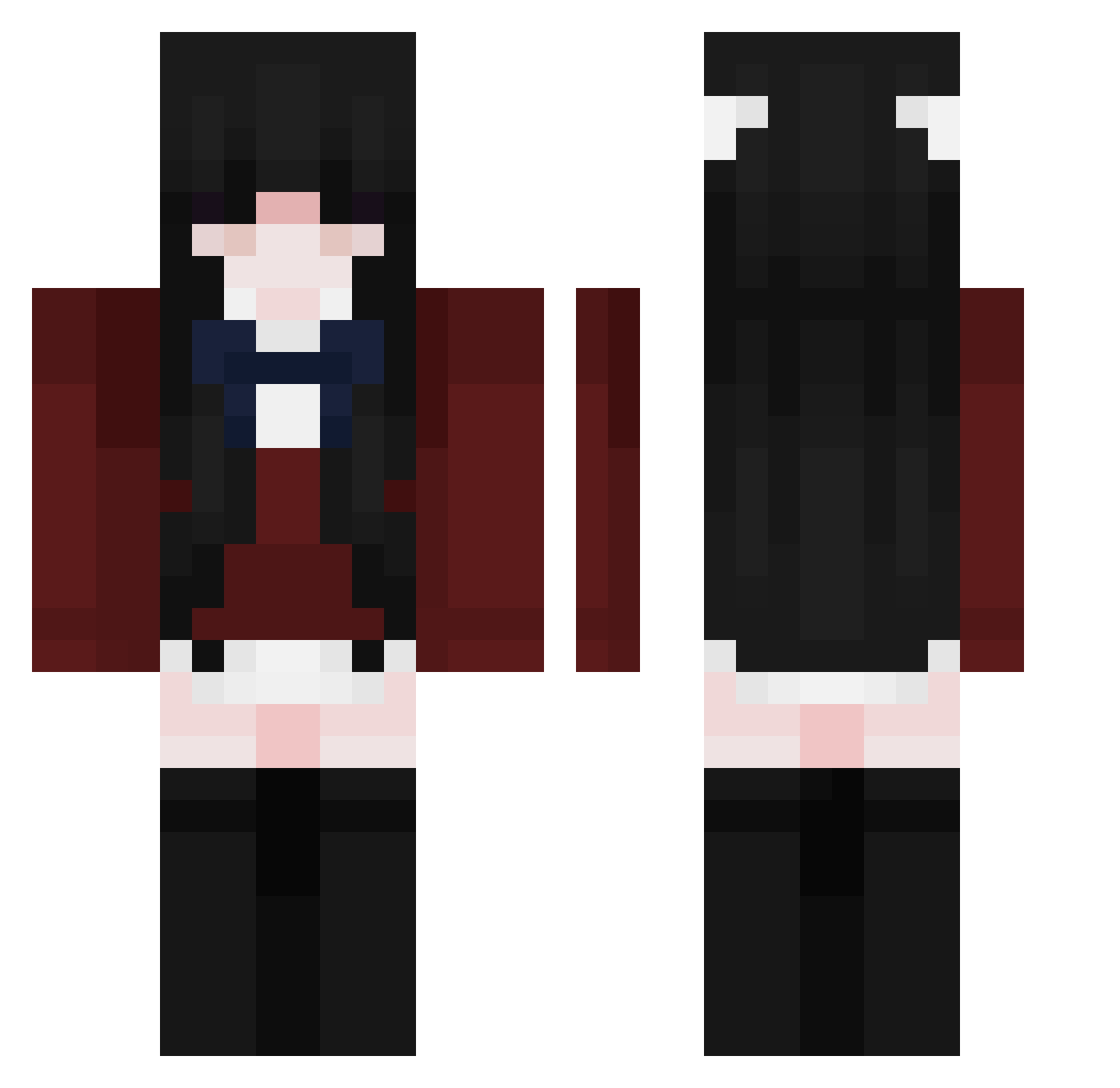 Invad3d Minecraft skin, front and back view
