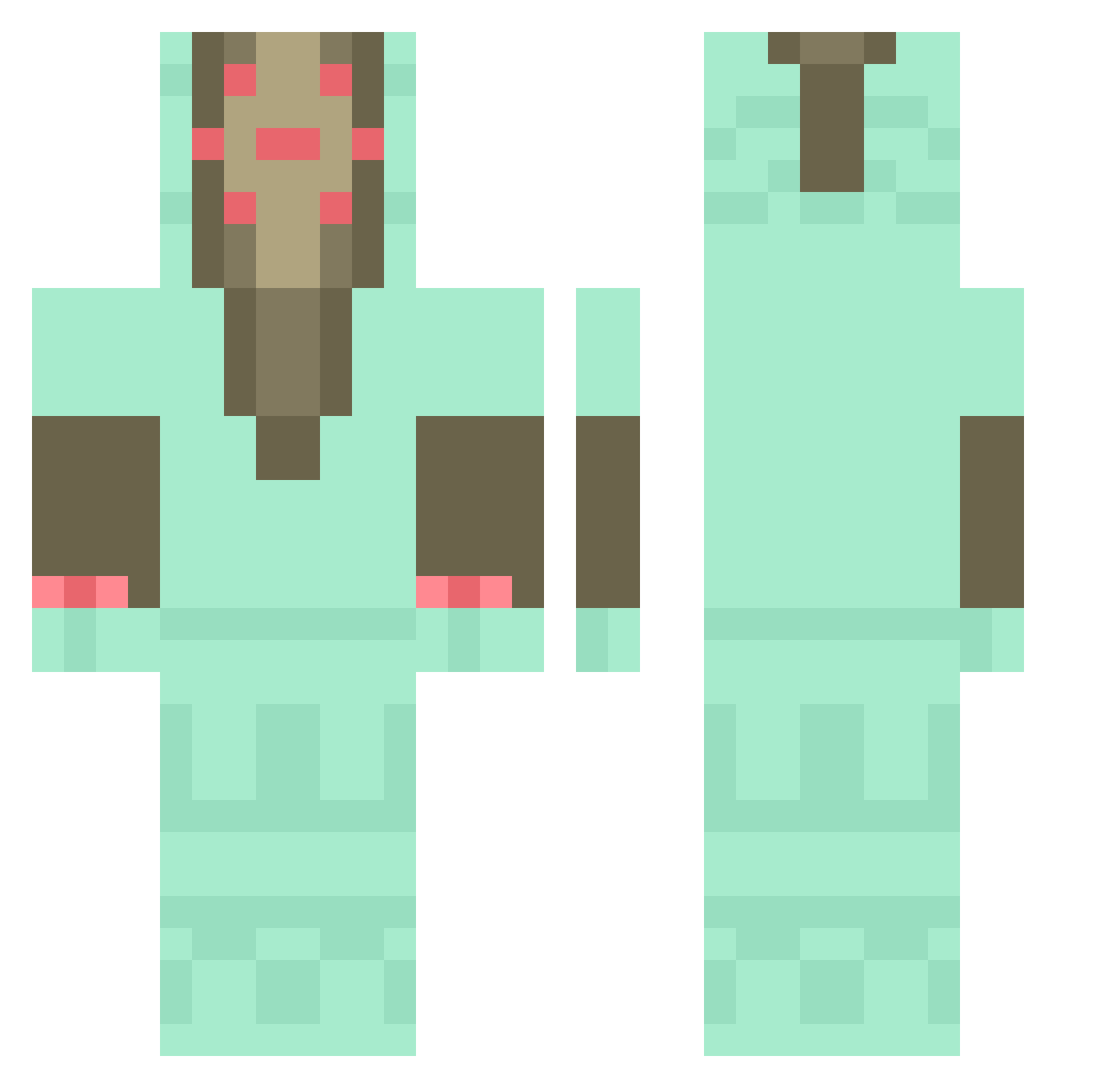 Tarralds Minecraft skin, front and back view