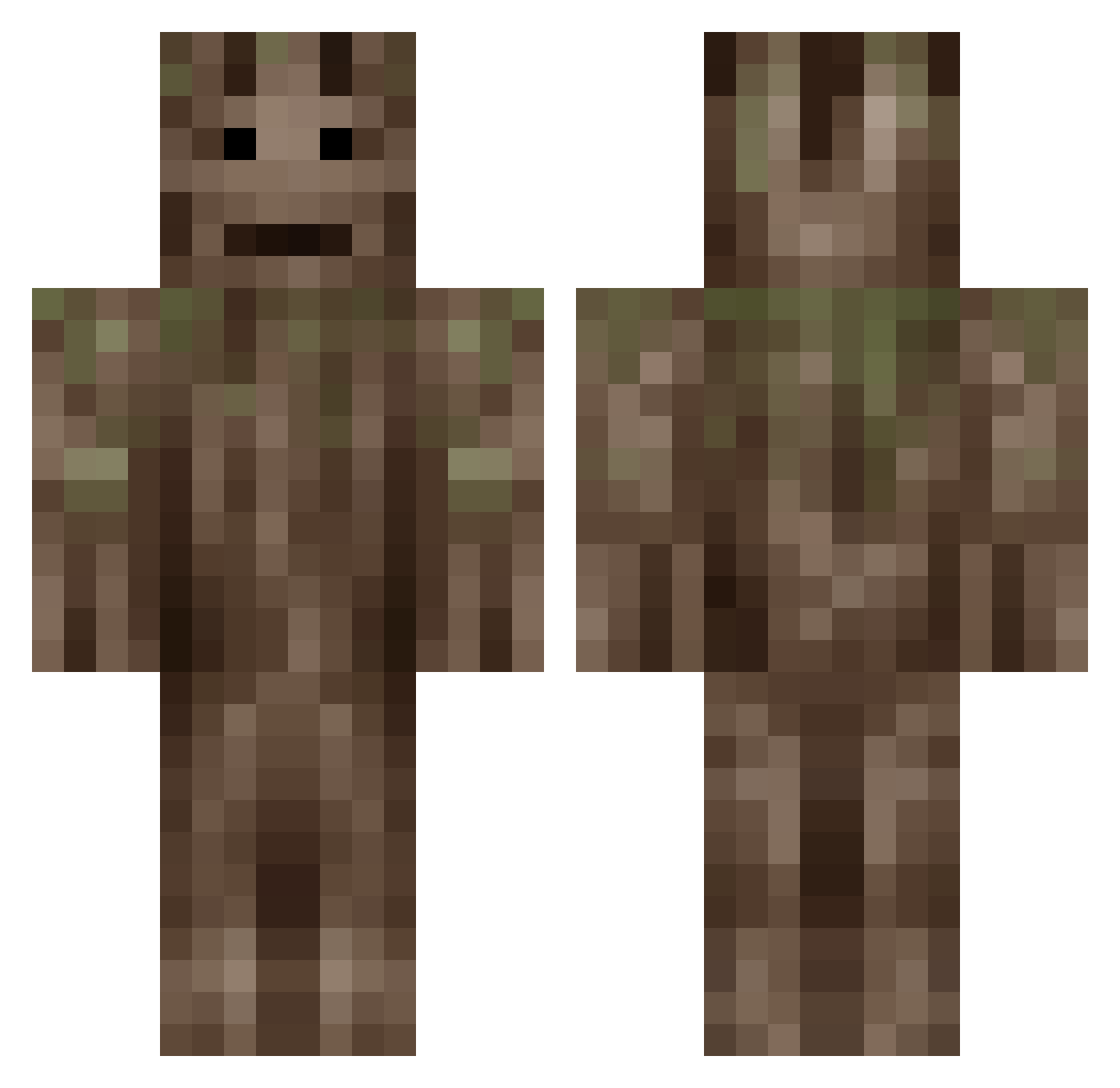 Nearer Minecraft skin, front and back view