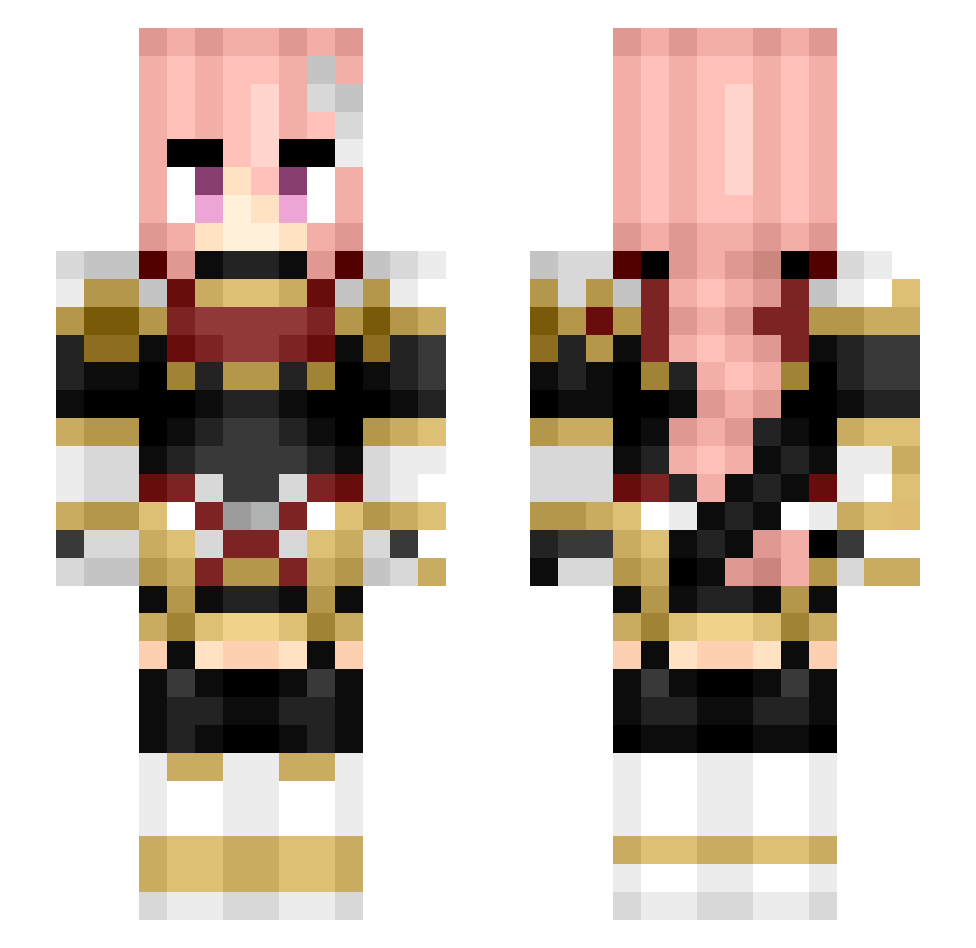 2DViole Minecraft skin, front and back view