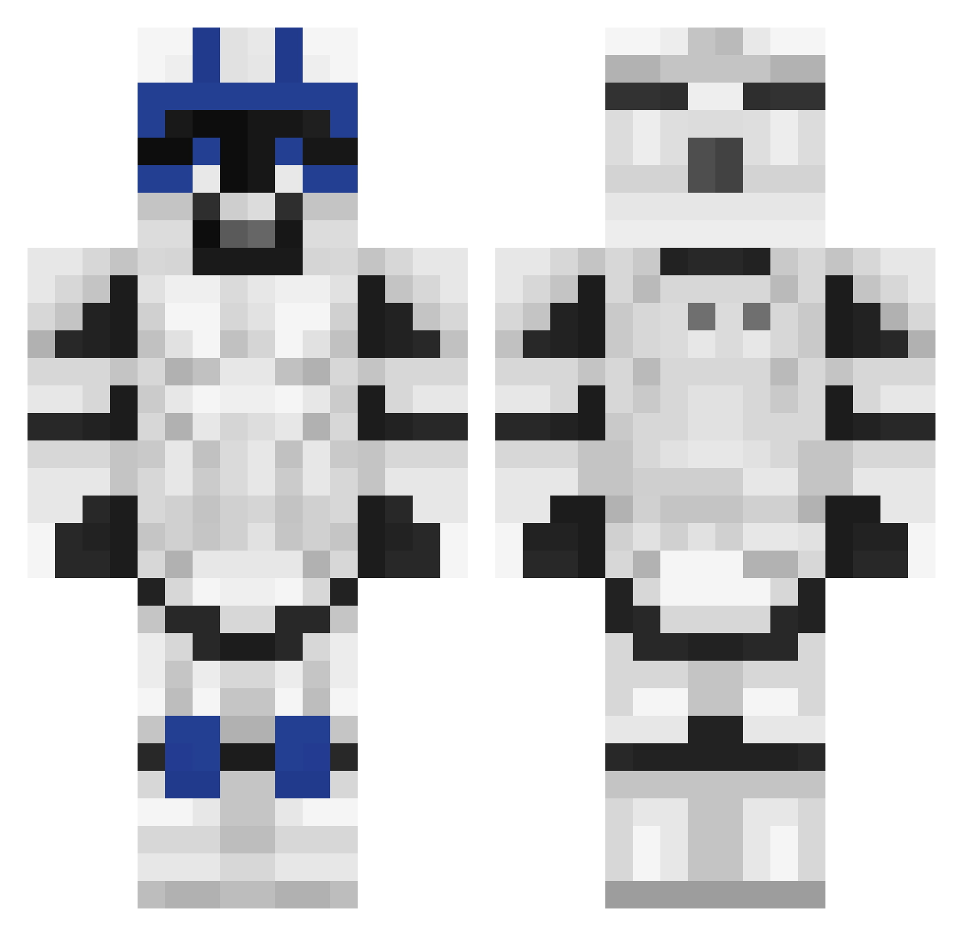 Rafoutres Minecraft skin, front and back view