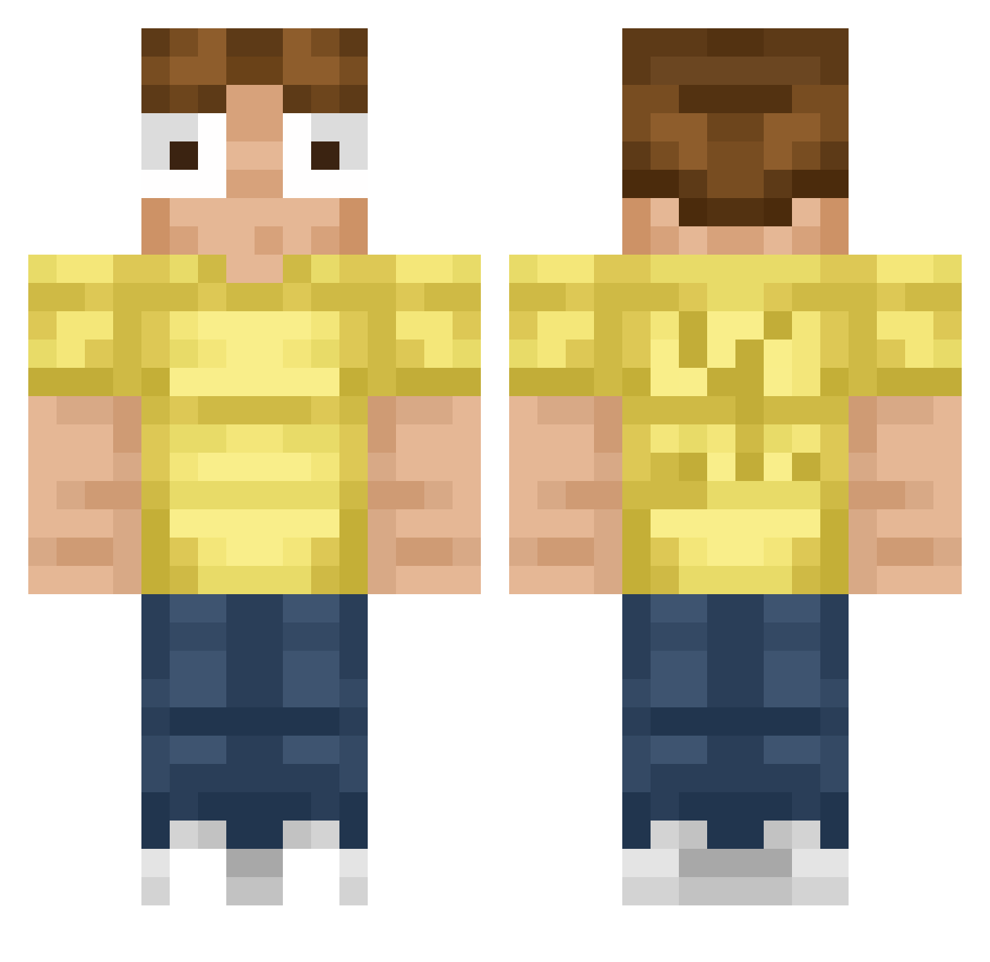 Asamun Minecraft skin, front and back view