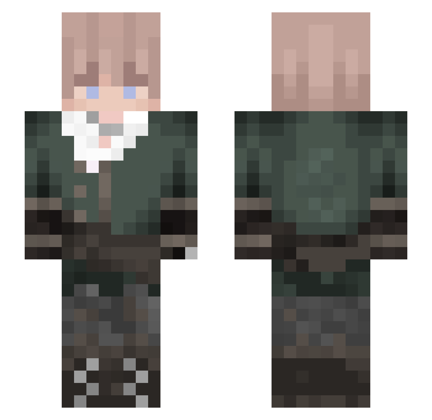3AzN Minecraft skin, front and back view