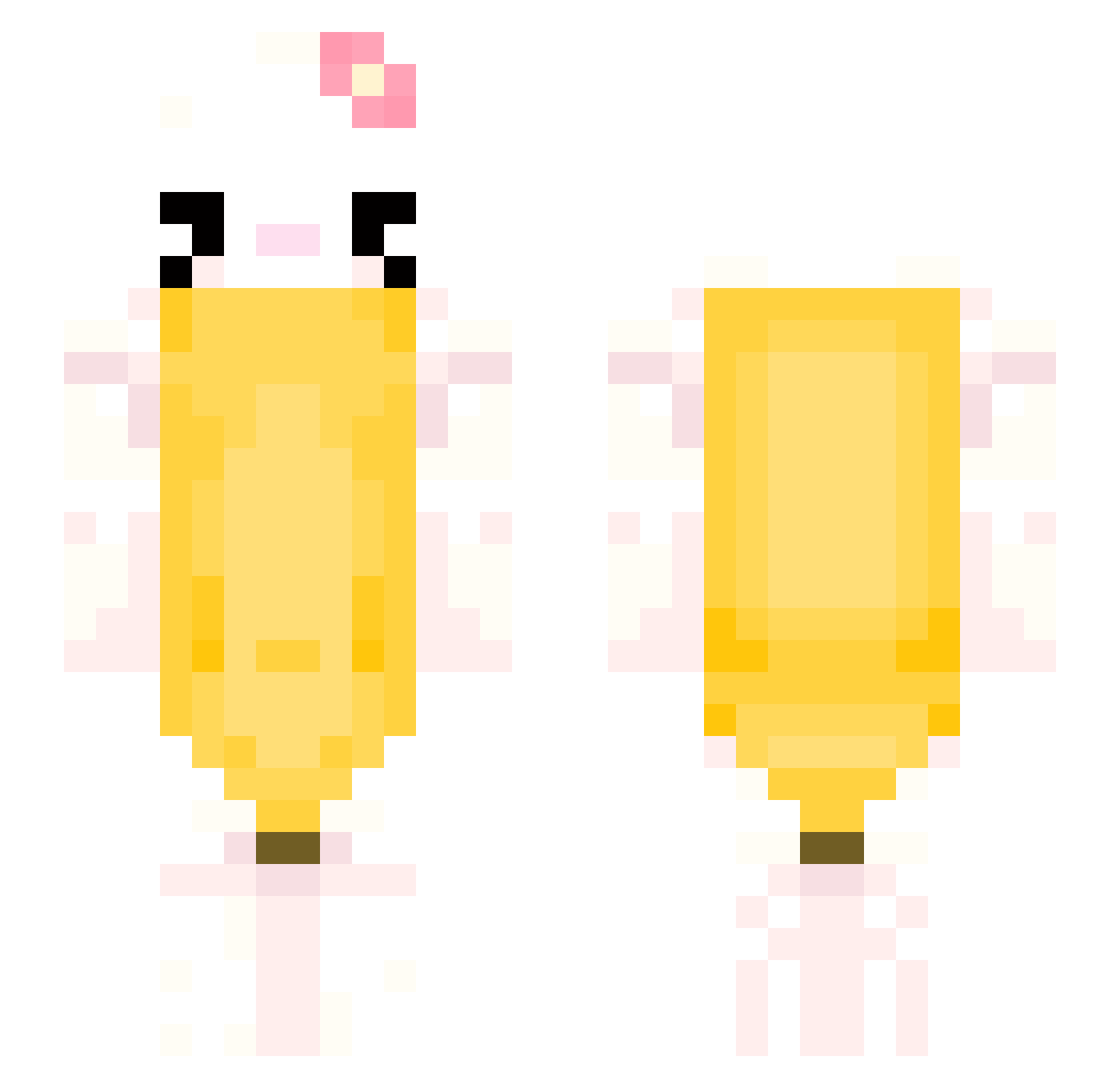 wideduster Minecraft skin, front and back view