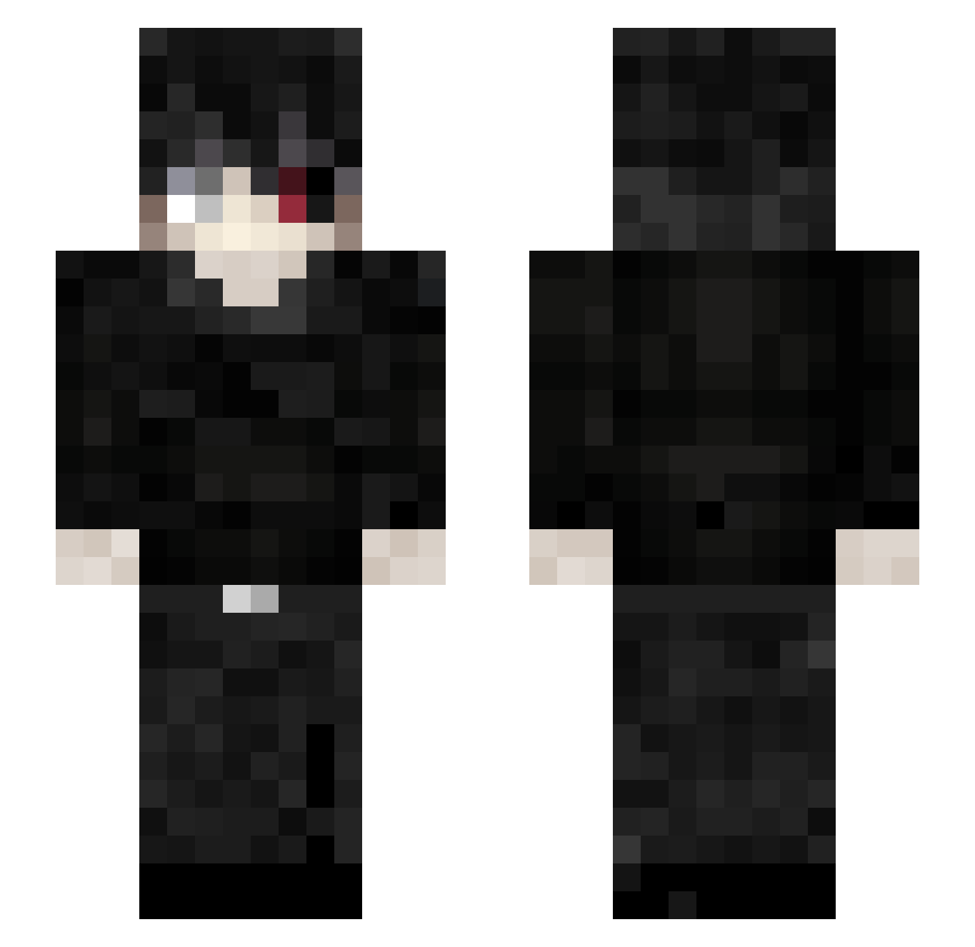 Azhixn Minecraft skin, front and back view