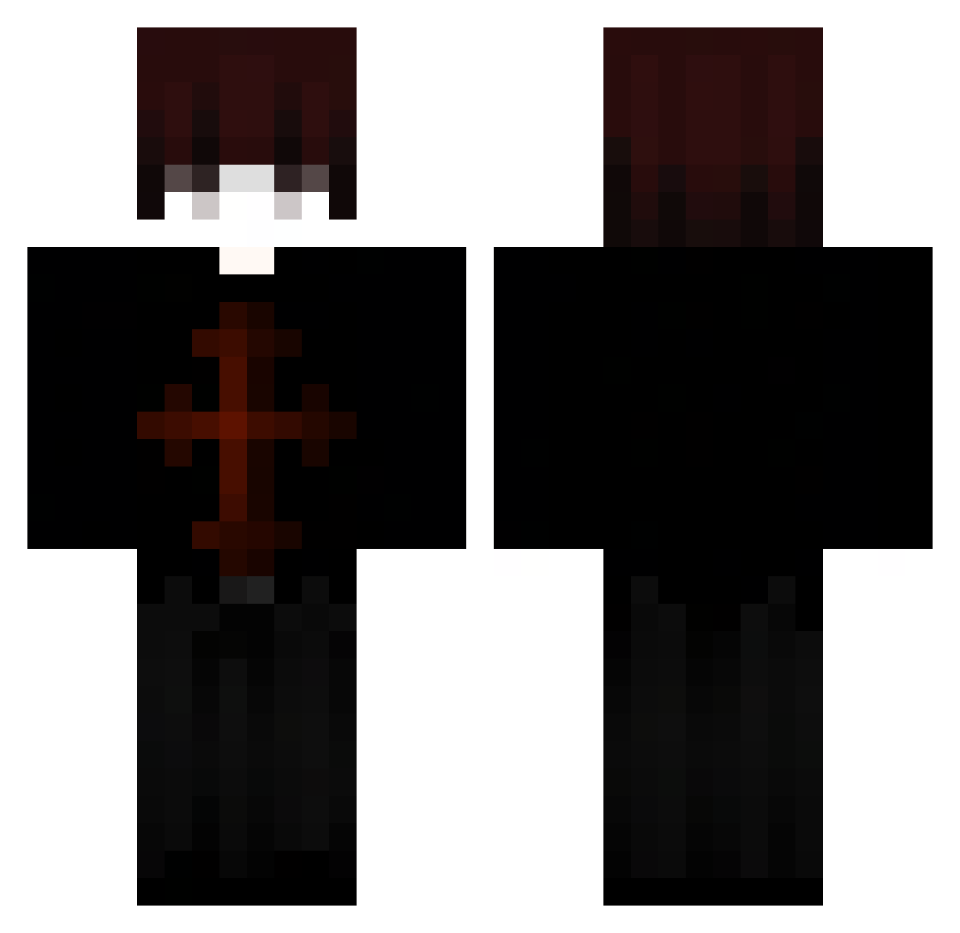 r9kk Minecraft skin, front and back view