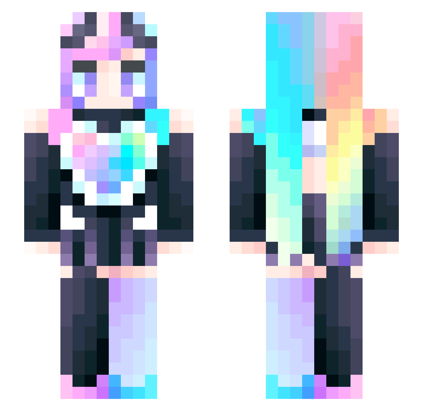 ptlptlptl Minecraft skin, front and back view