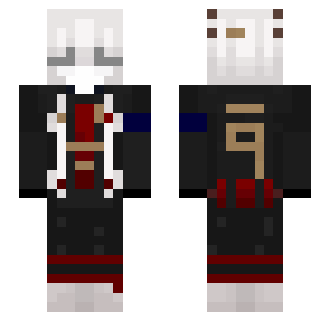 yDeluxyGod Minecraft skin, front and back view
