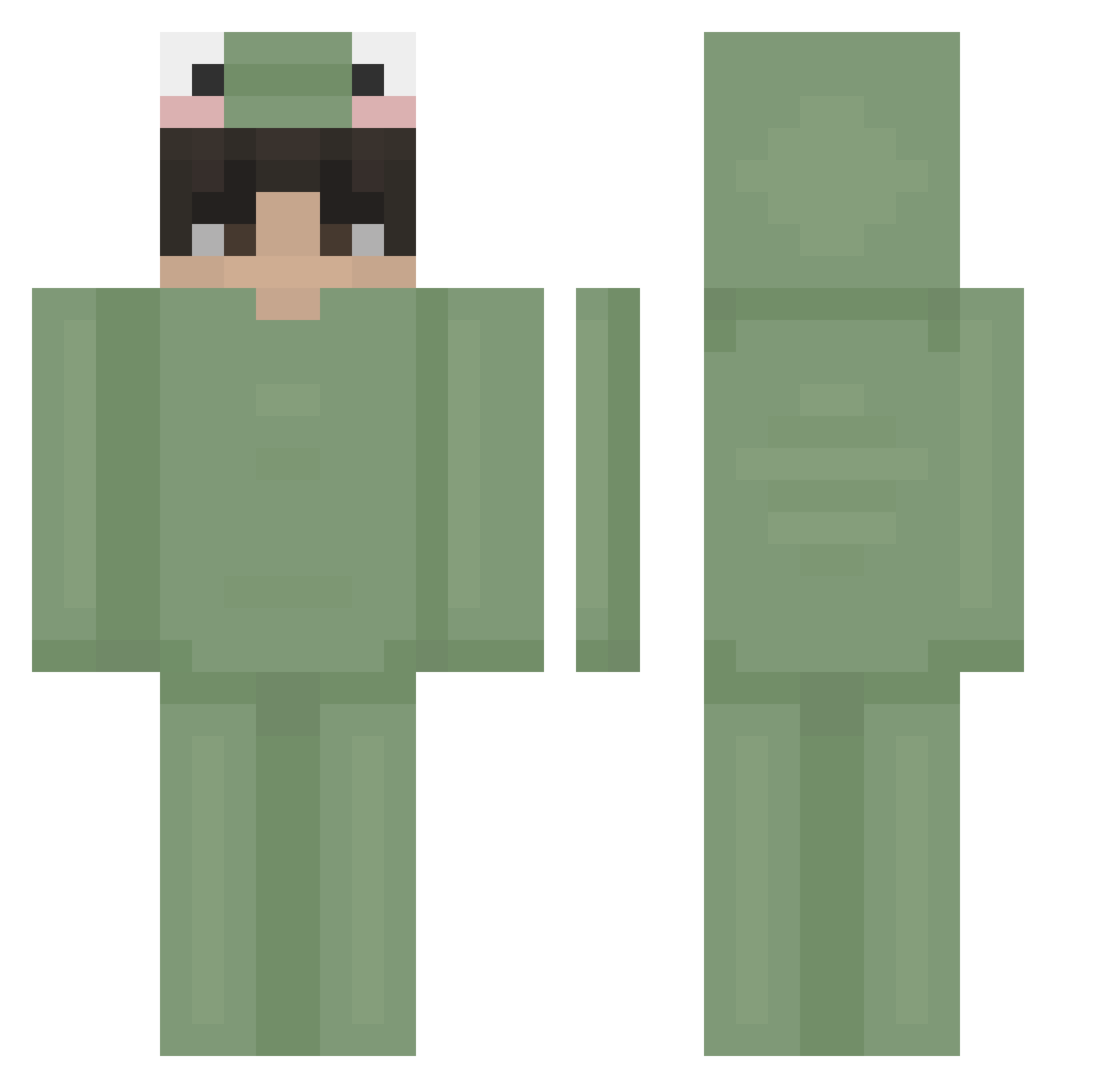 populize Minecraft skin, front and back view
