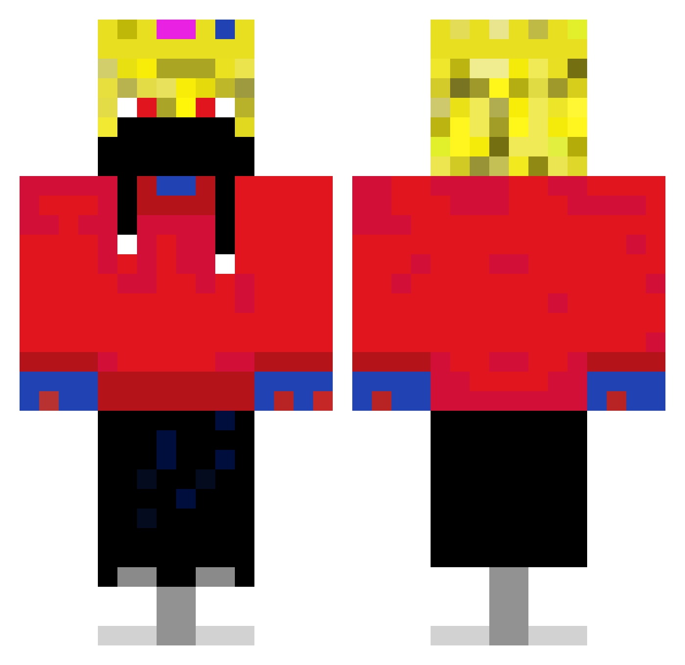 ren_Fire Minecraft skin, front and back view