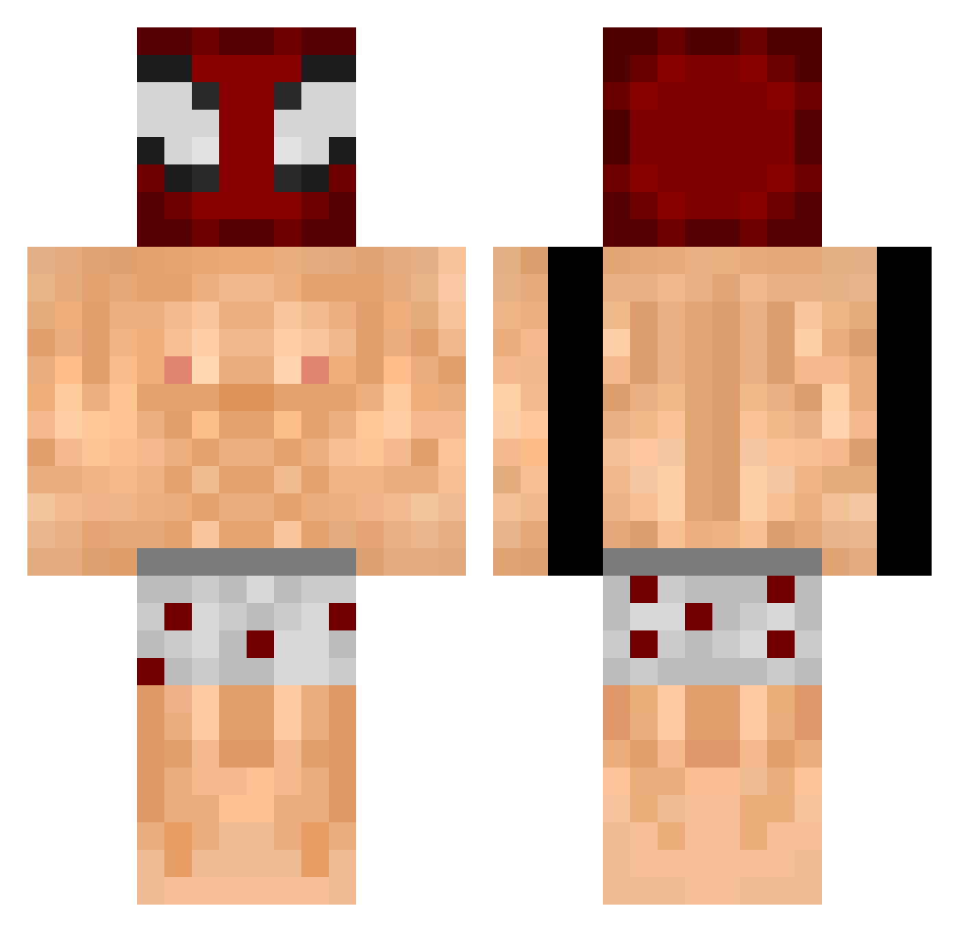 LNAM Minecraft skin, front and back view