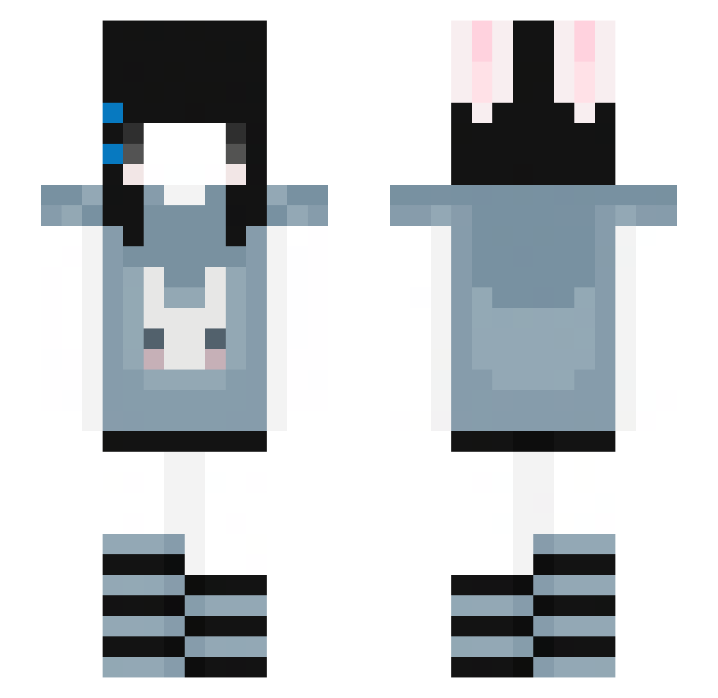 Noodlebugzz Minecraft skin, front and back view
