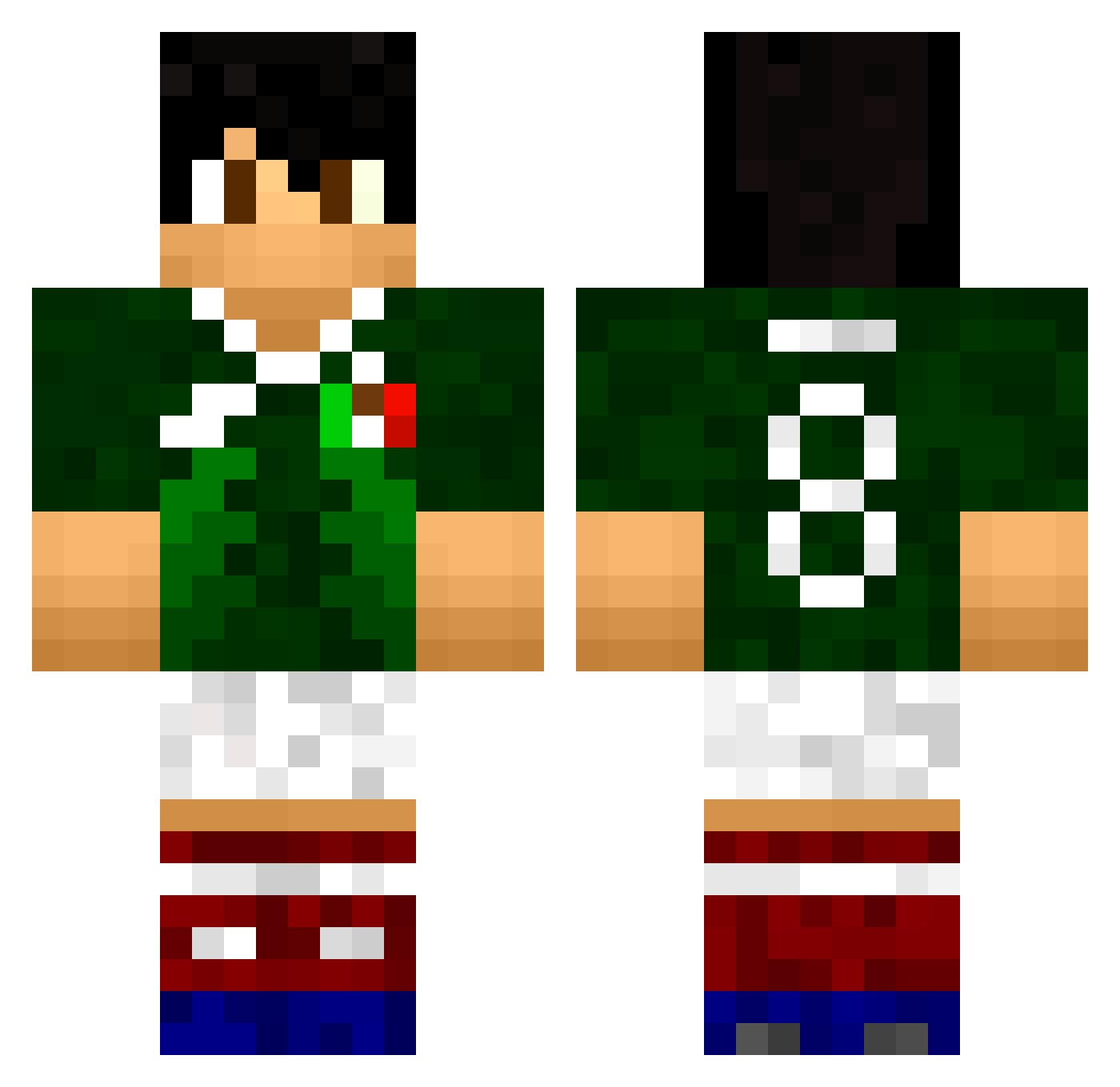 GuerreroAzteca Minecraft skin, front and back view