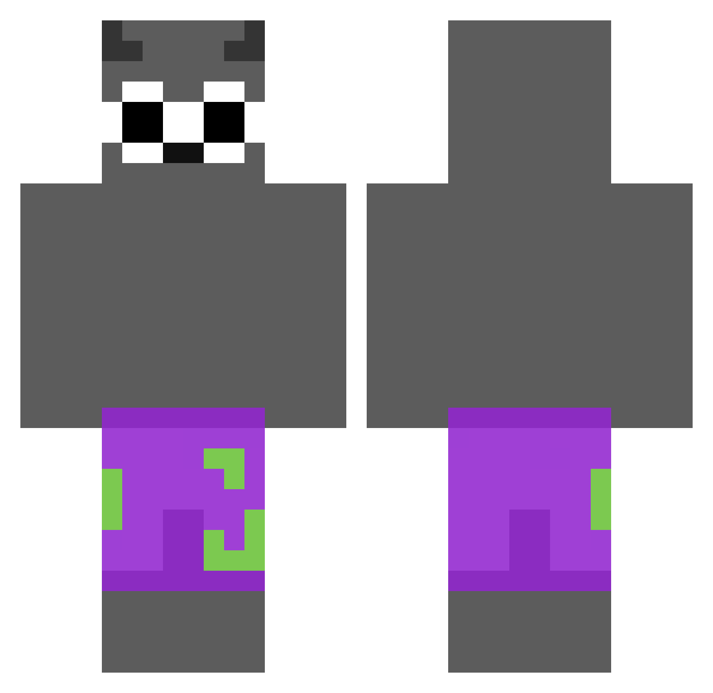 Chokapu Minecraft skin, front and back view