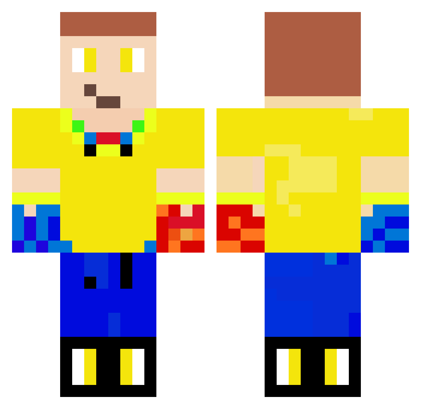 6Ticz Minecraft skin, front and back view