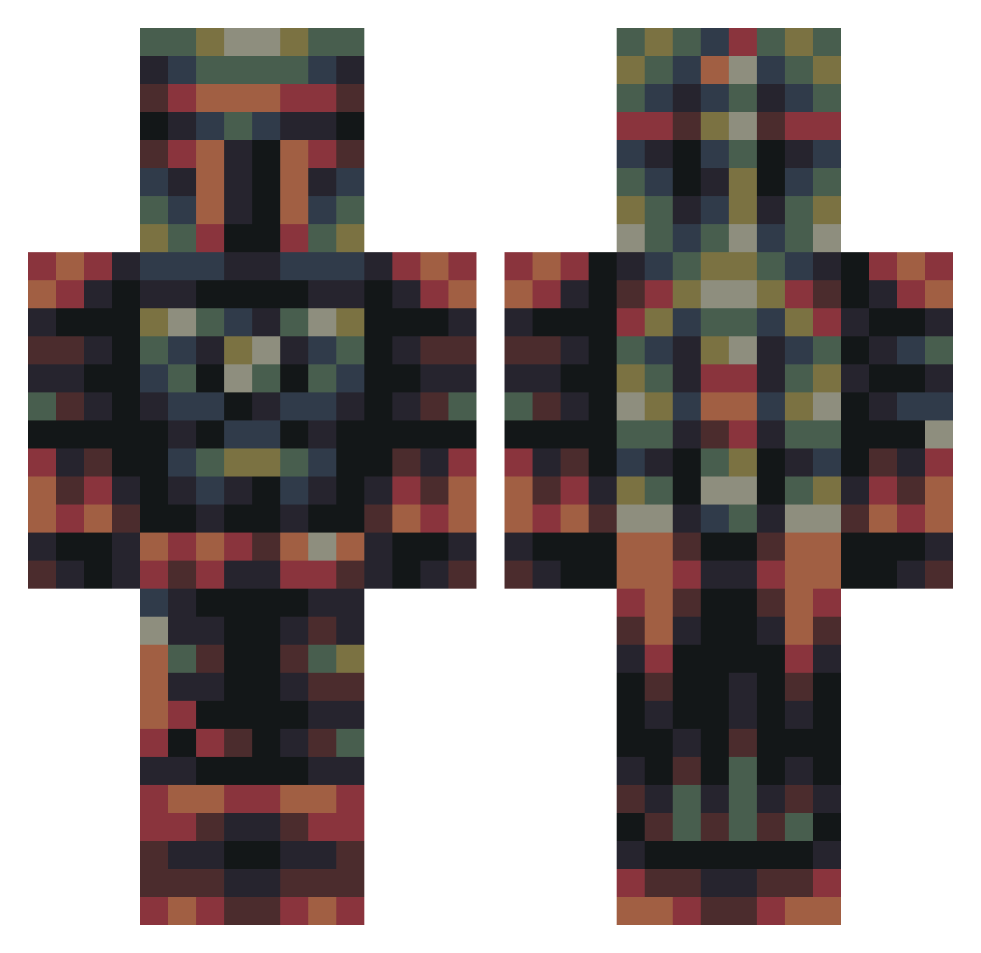 KaedenMinecraft Minecraft skin, front and back view