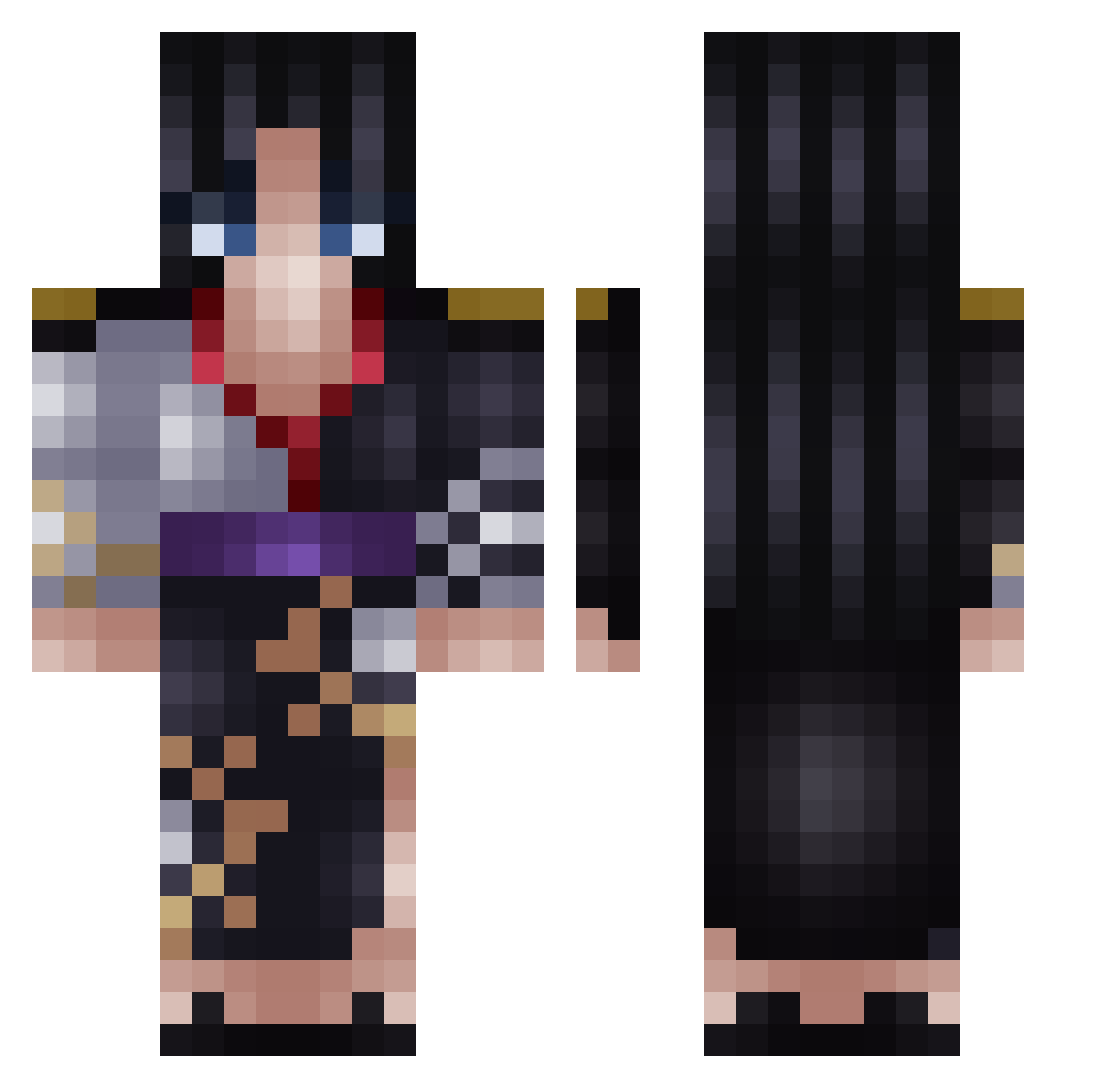 Metalex2204 Minecraft skin, front and back view