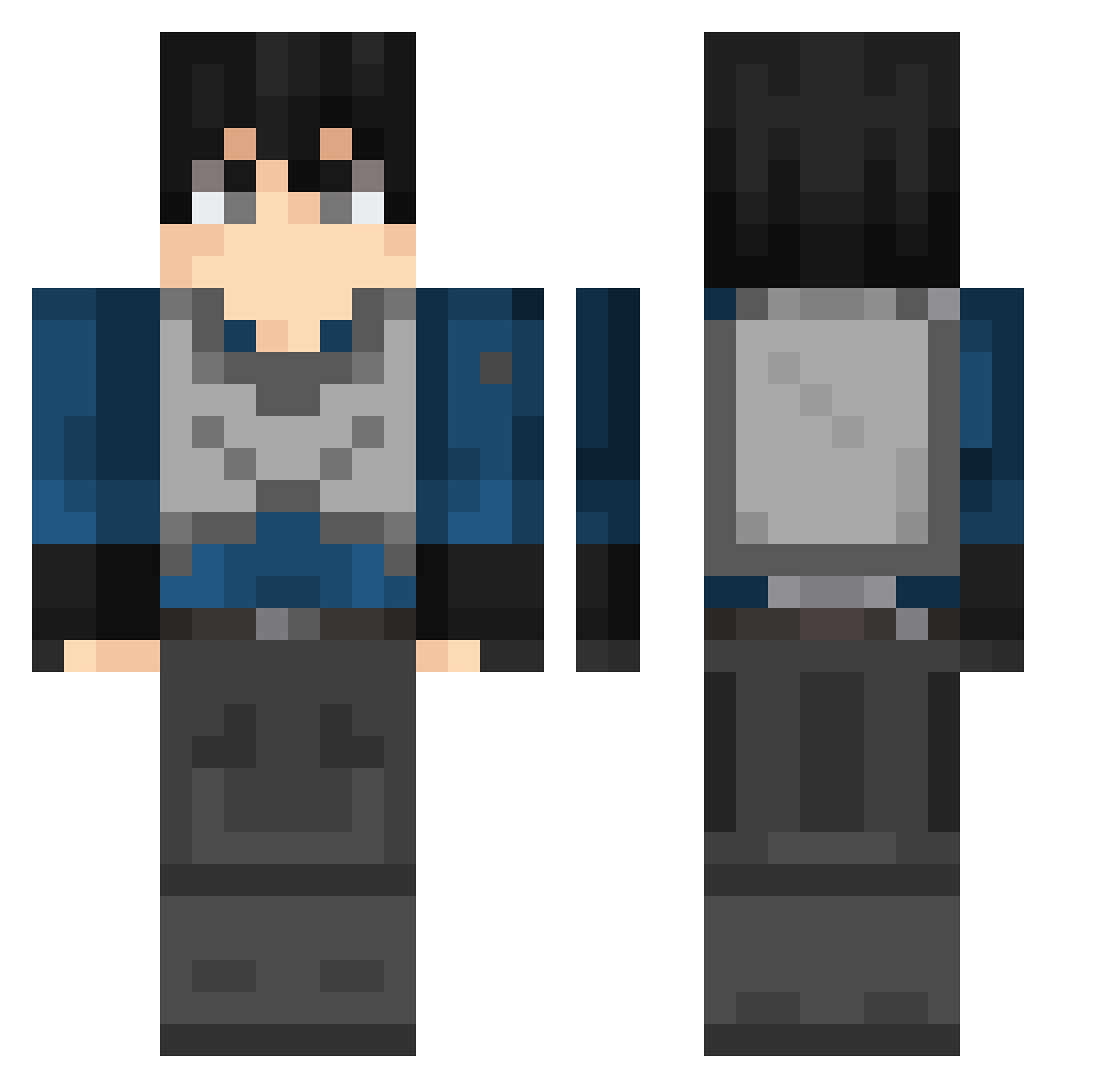 FnbJoan Minecraft skin, front and back view
