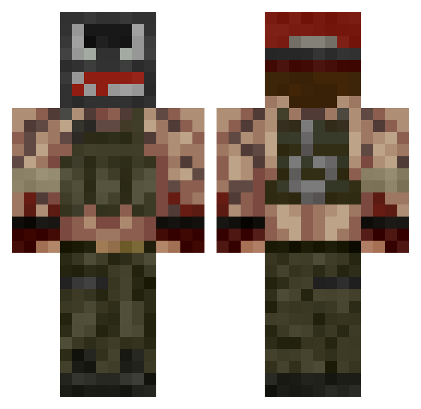 Veezure Minecraft skin, front and back view