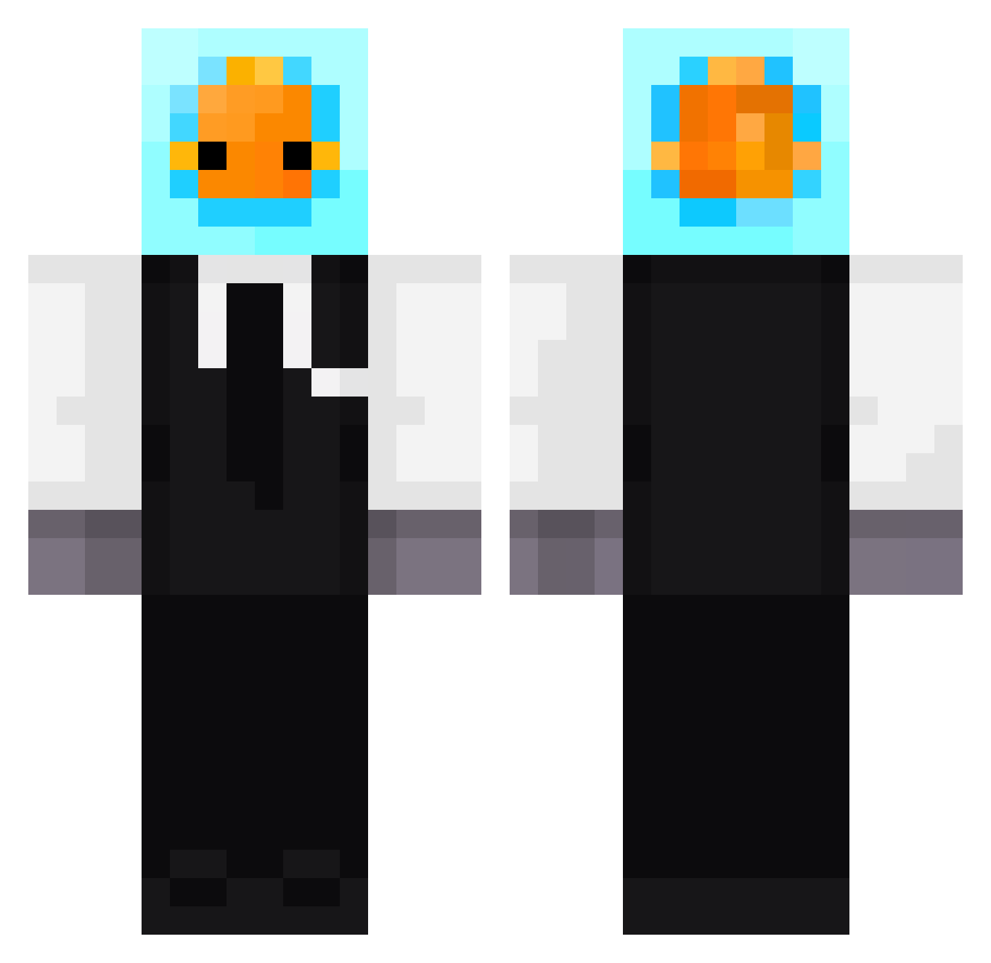 Axiiira Minecraft skin, front and back view