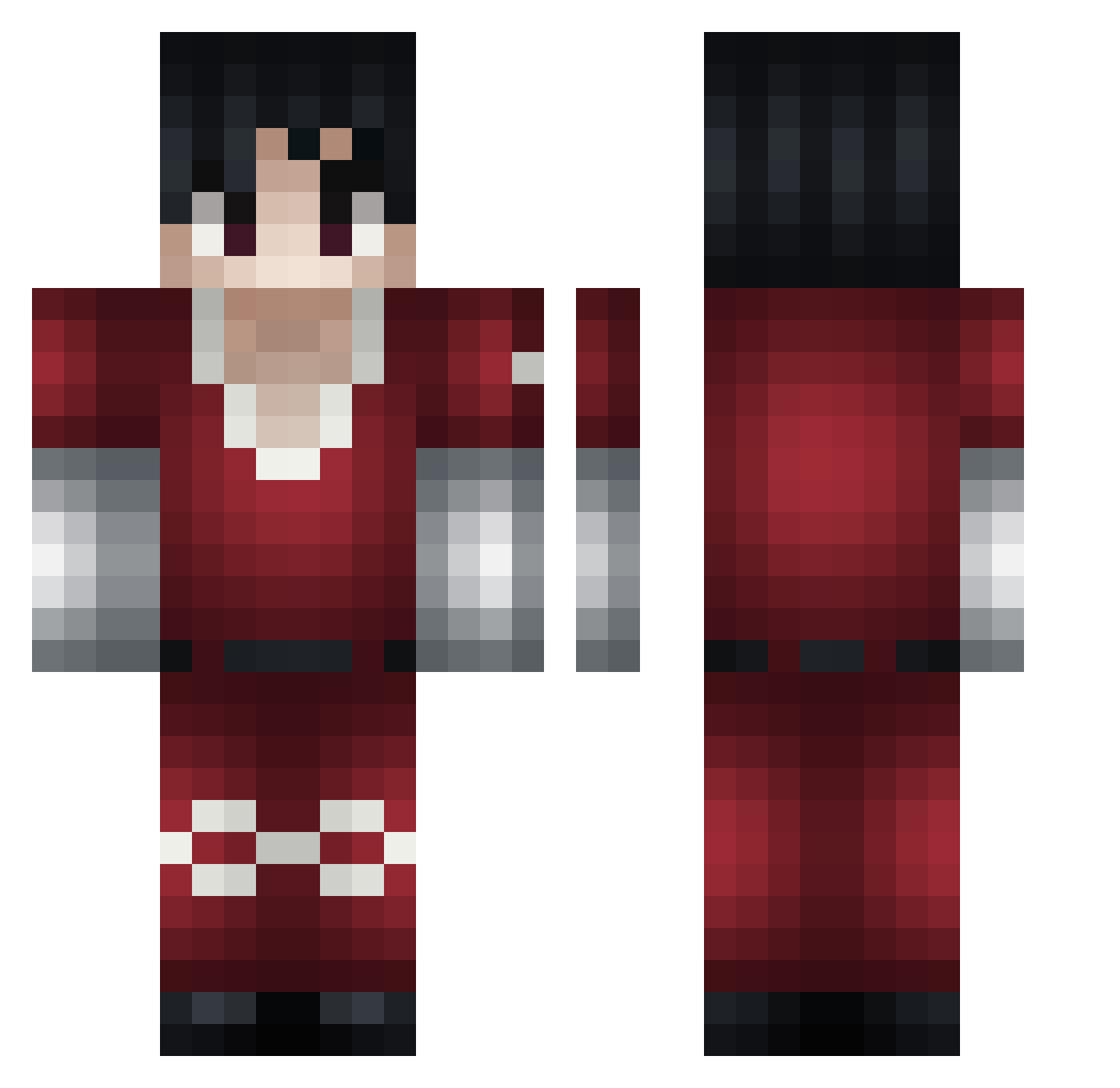 Resuring Minecraft skin, front and back view