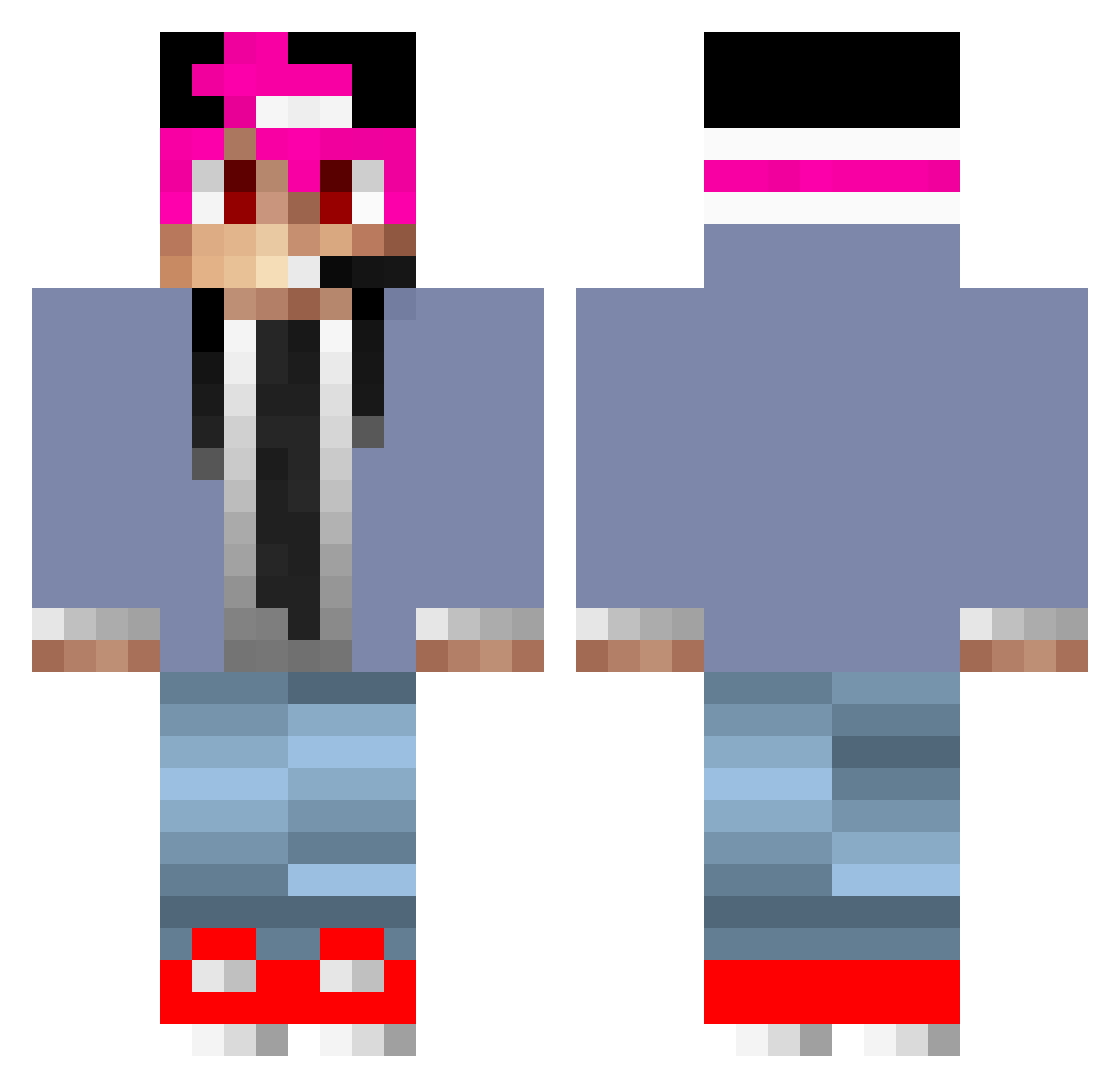 kapteinfr Minecraft skin, front and back view
