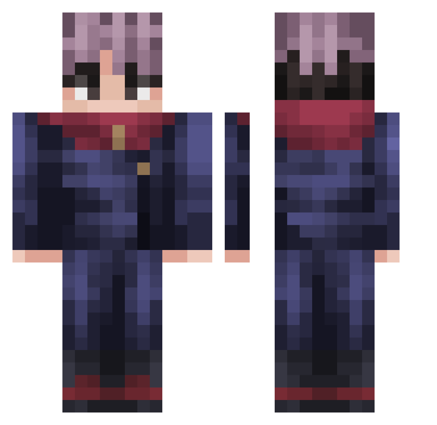 Zelious060 Minecraft skin, front and back view