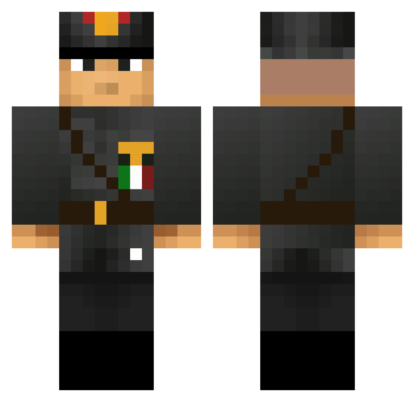 SusohFB Minecraft skin, front and back view