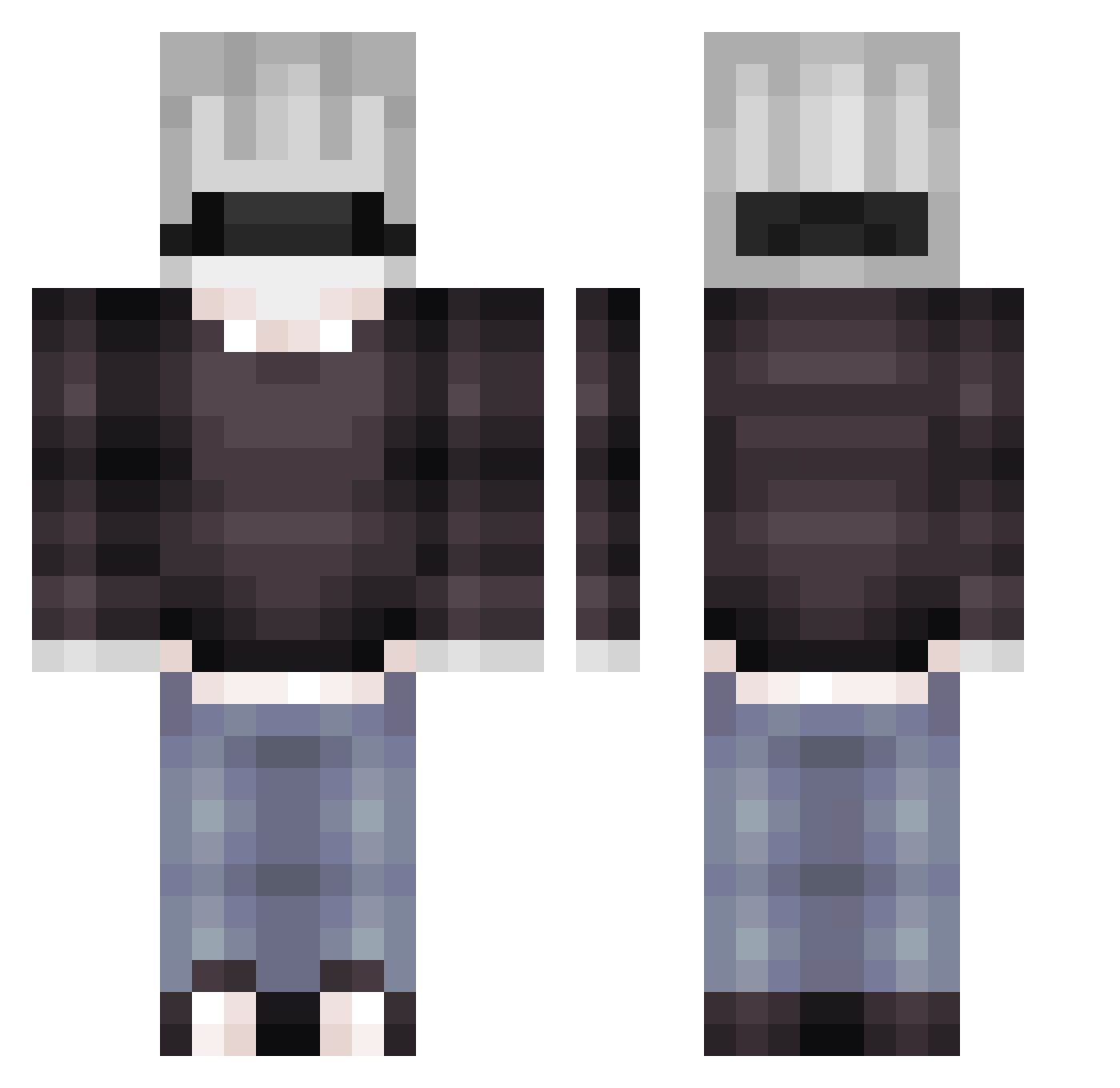 greg943 Minecraft skin, front and back view