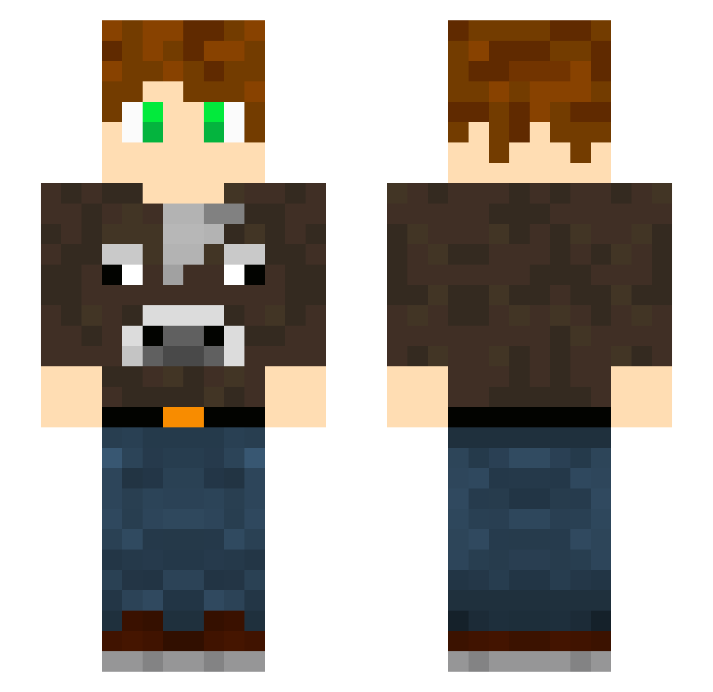 Psychometer Minecraft skin, front and back view