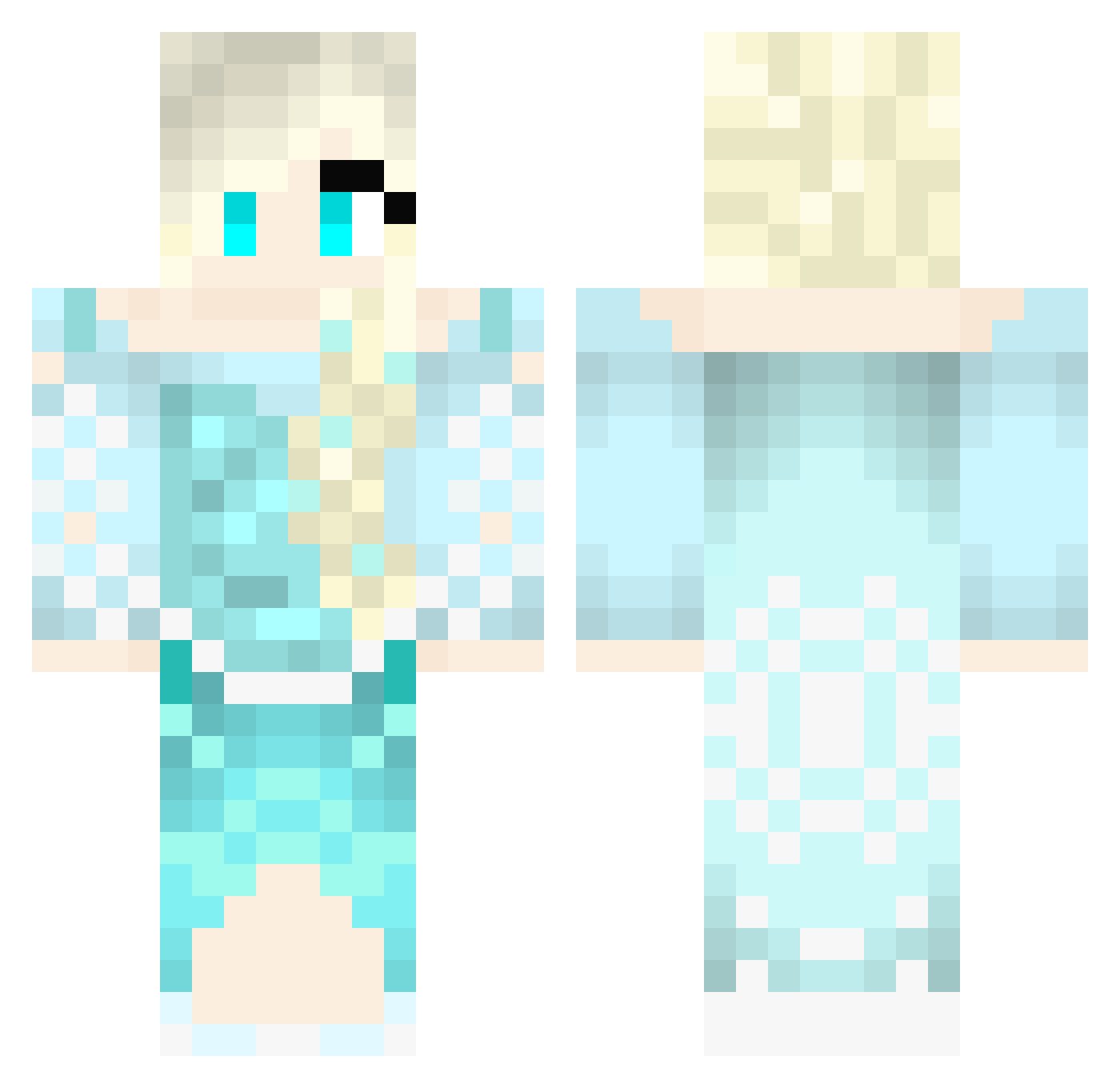 Shieldstorm158 Minecraft skin, front and back view