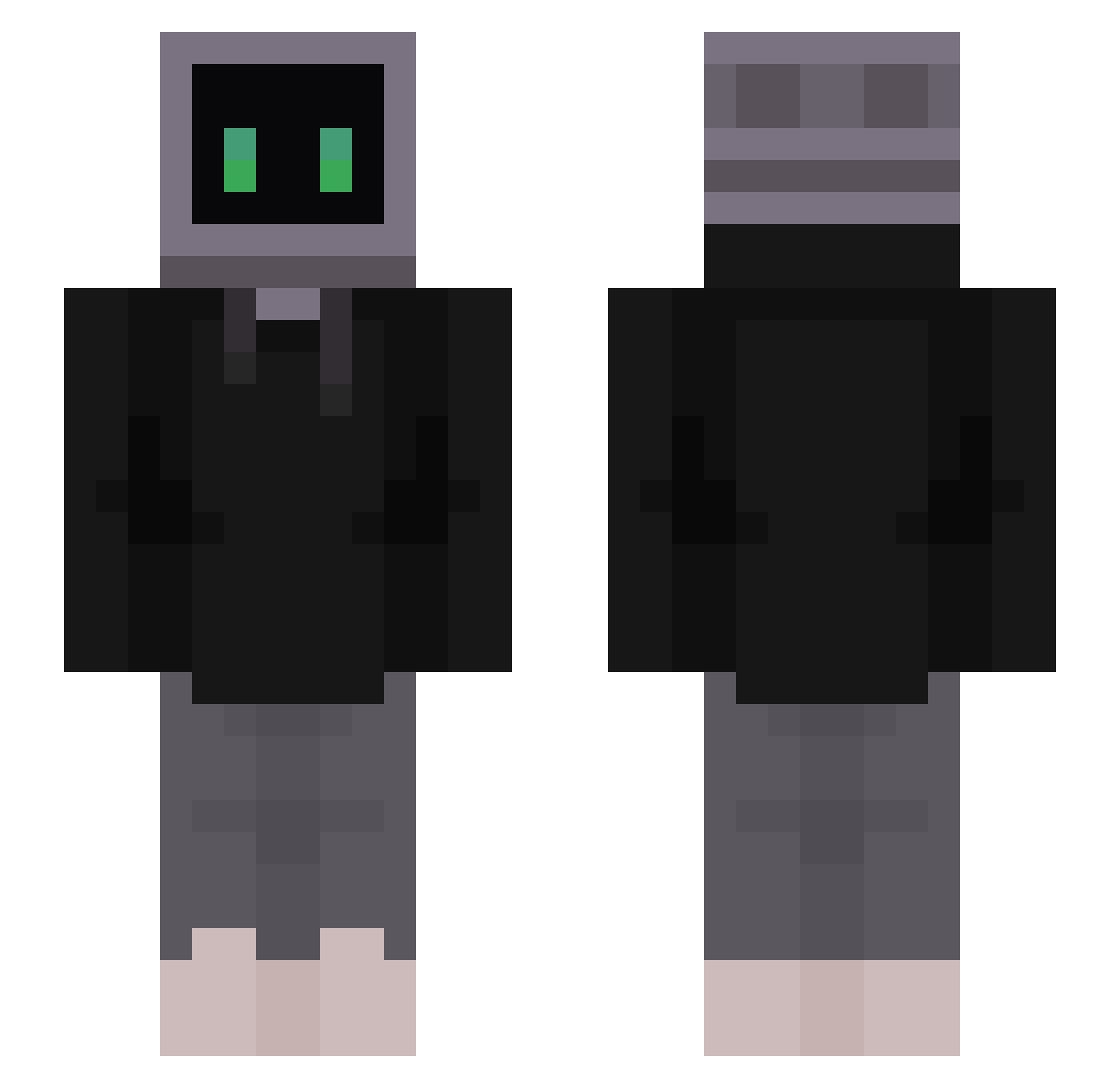 Potato_Meteor Minecraft skin, front and back view