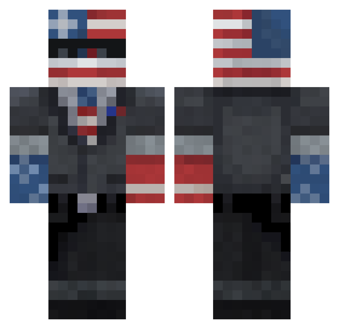 ssnacky Minecraft skin, front and back view
