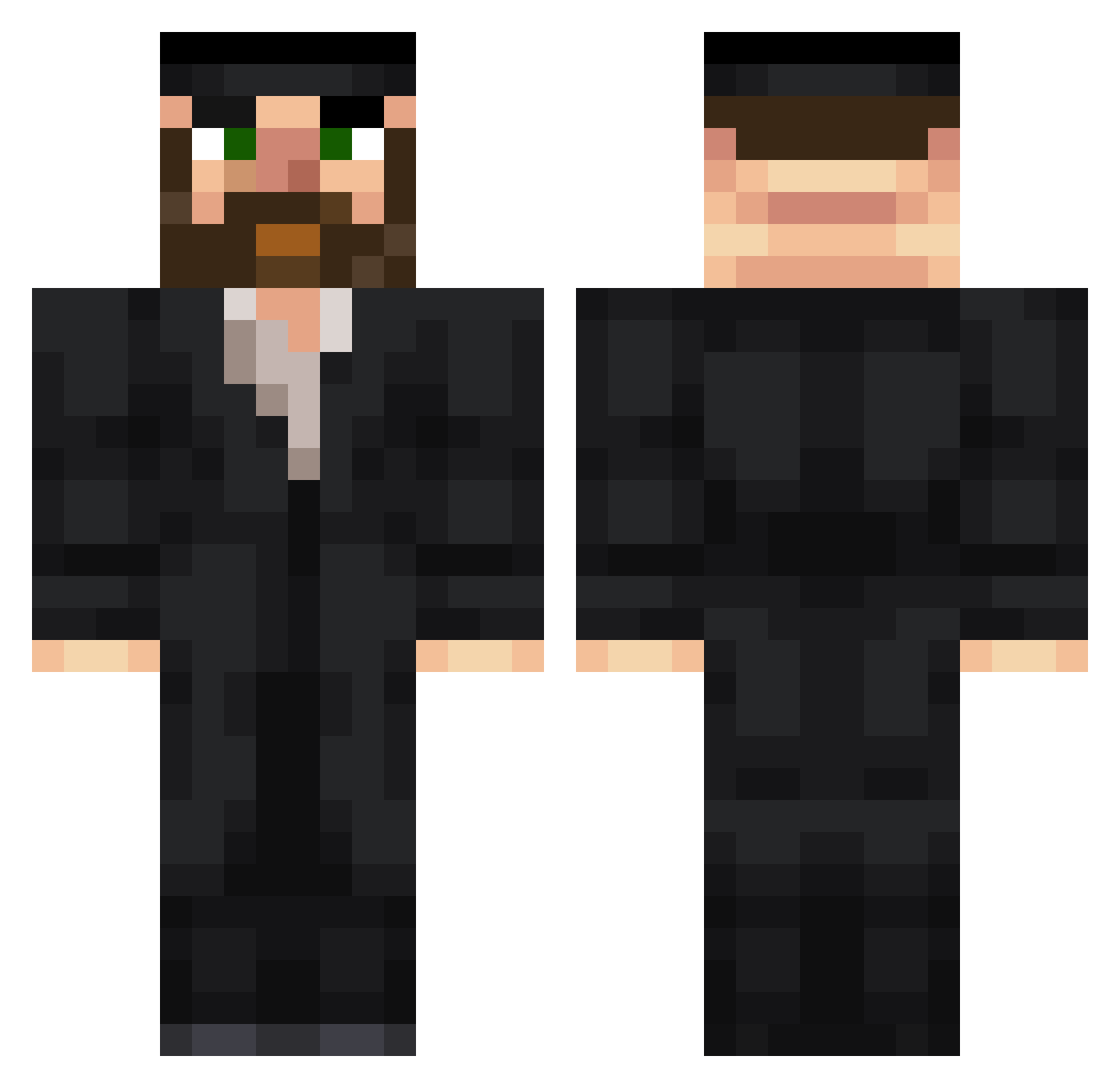 Wazonek5 Minecraft skin, front and back view