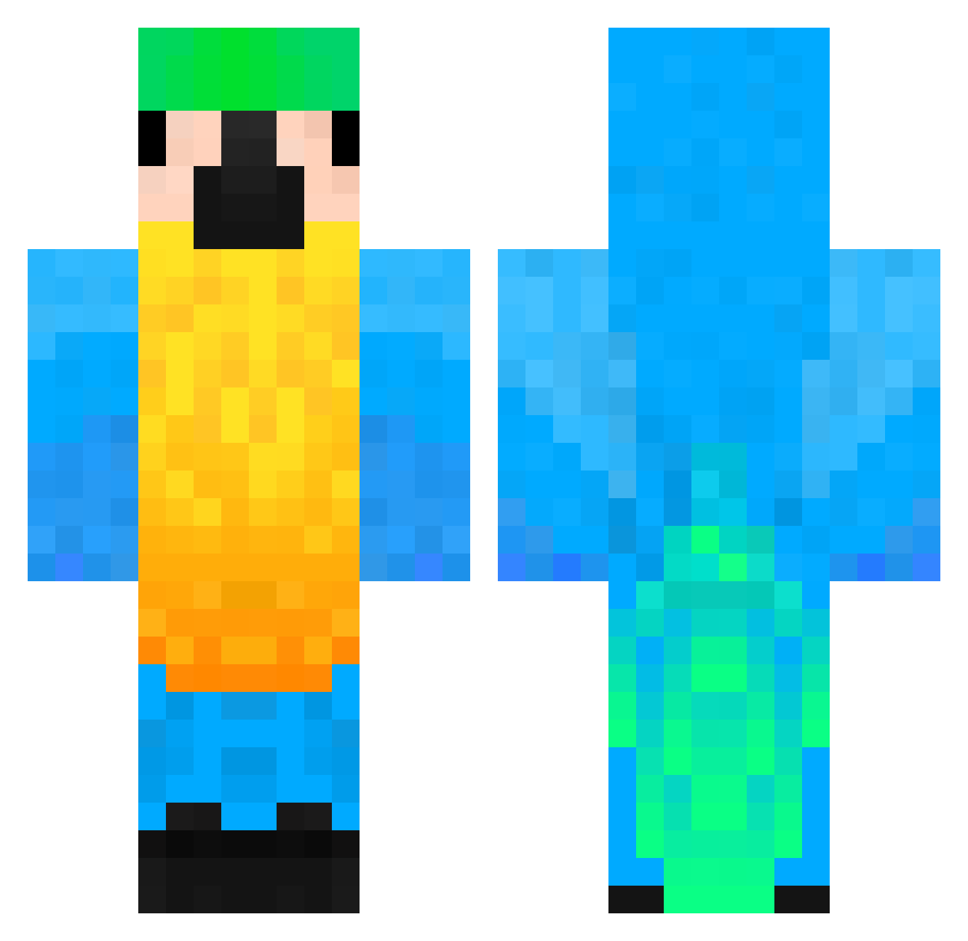 jaozey Minecraft skin, front and back view