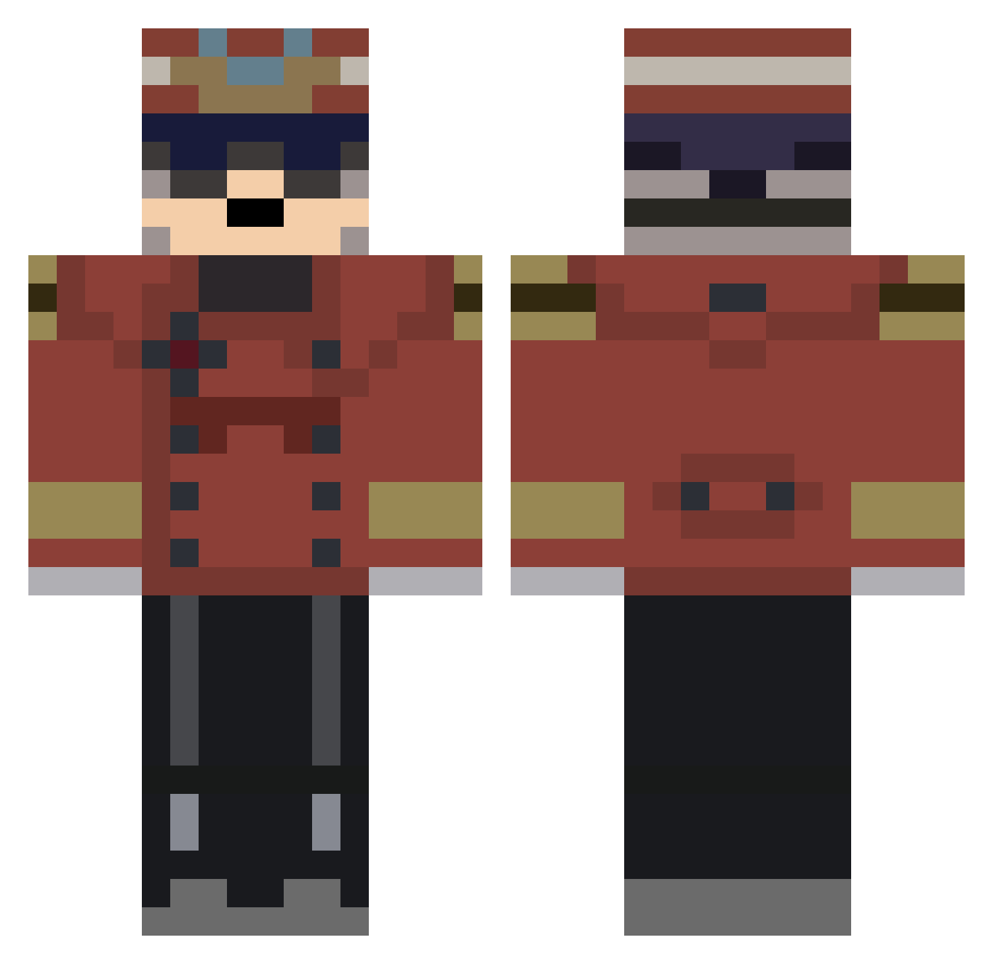 uDiddy Minecraft skin, front and back view