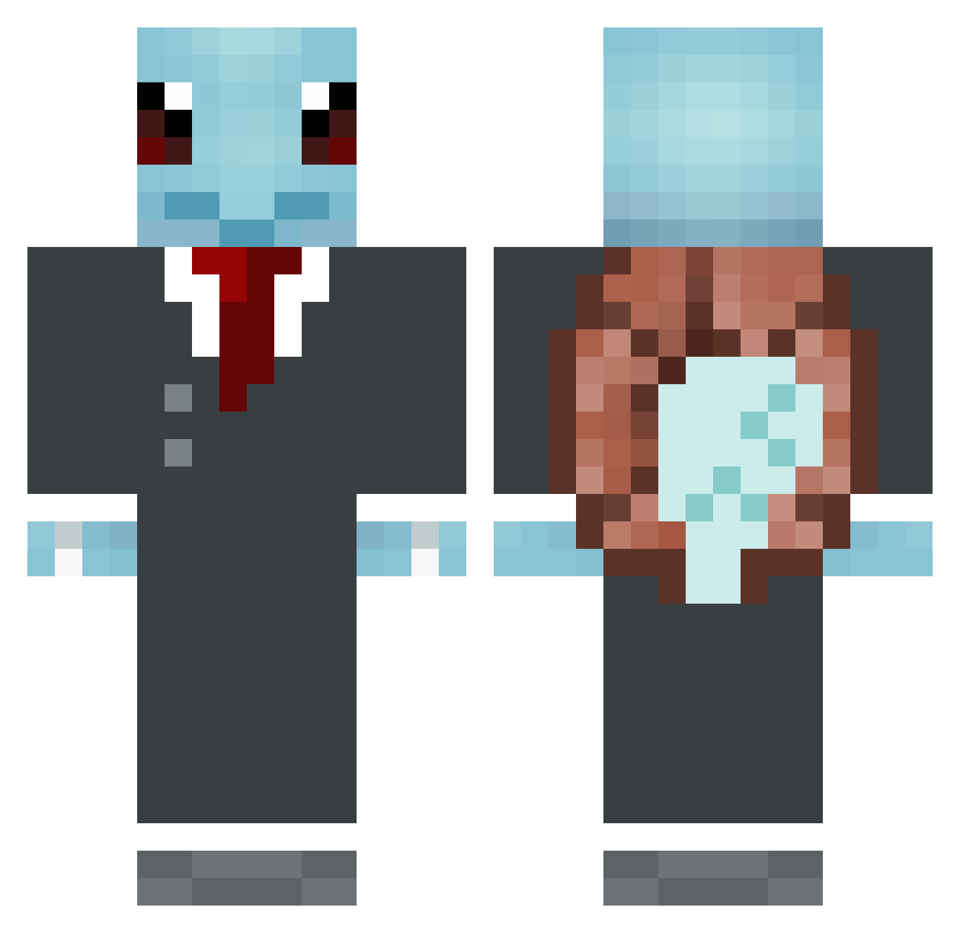 Celcei Minecraft skin, front and back view